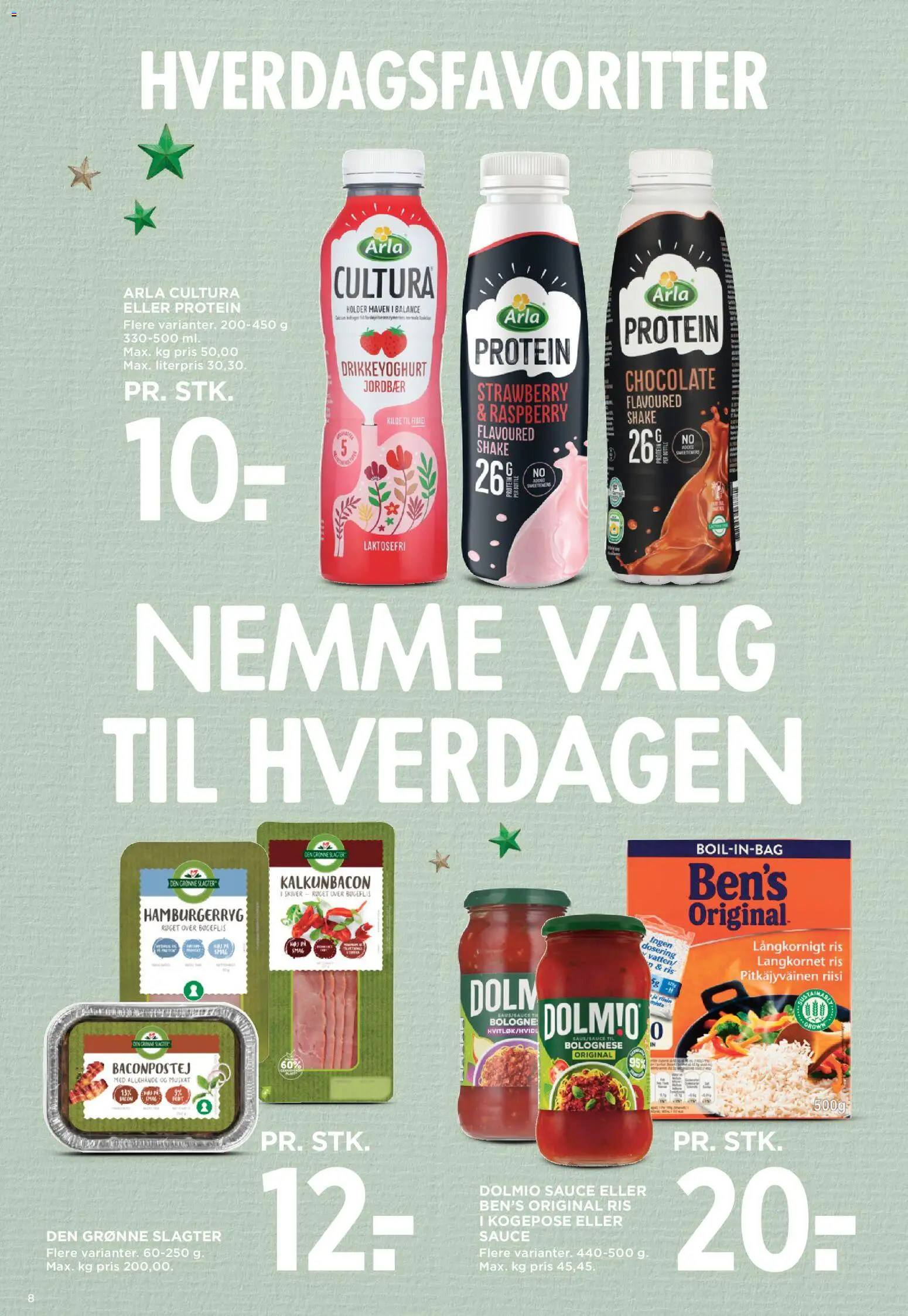 Meny tilbudsavis – gyldig fra 12.12.2025 | Side: 12 | Produkter: Jordbær, Drikkeyoghurt, Bacon, Hamburgerryg