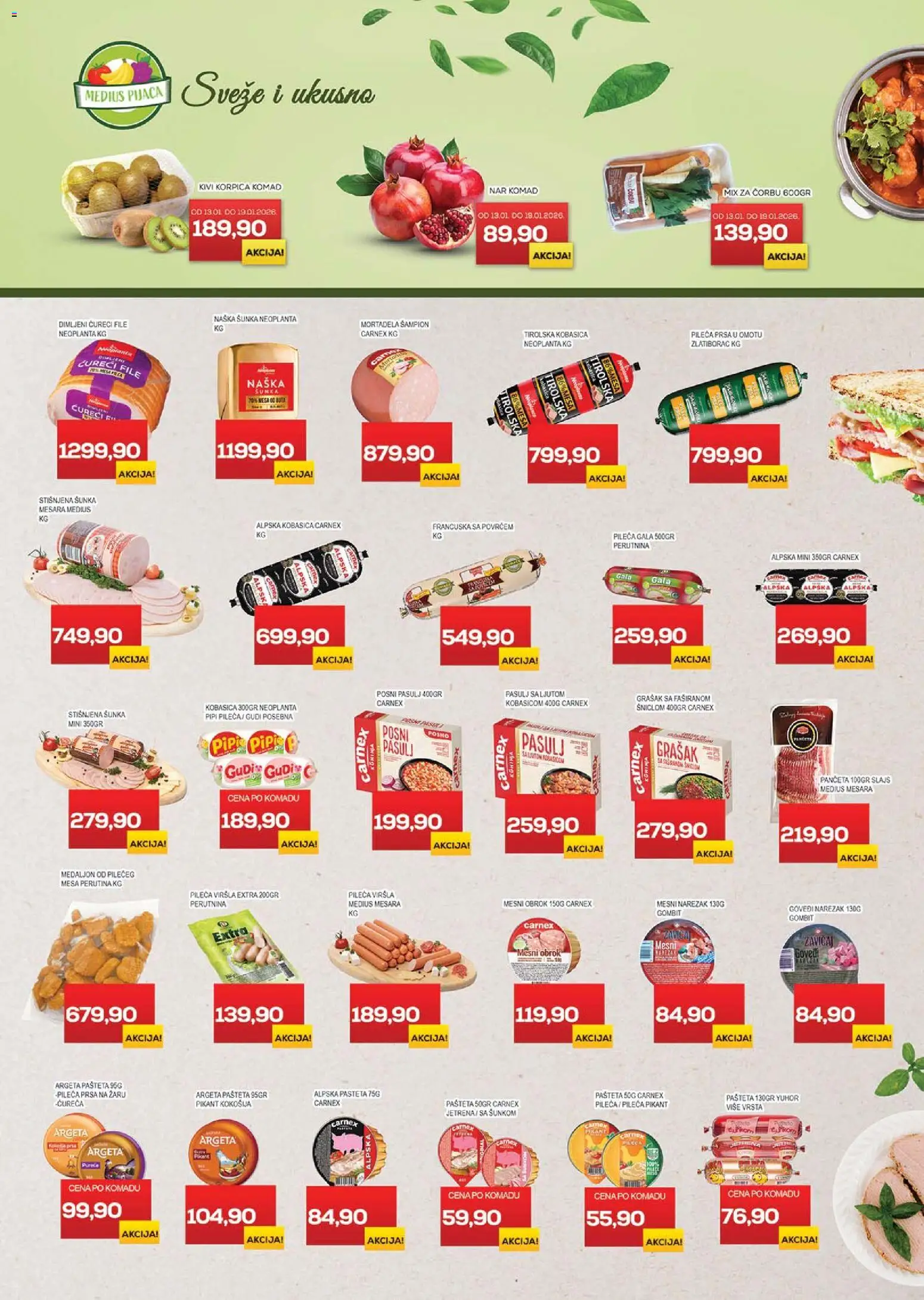 Medius katalog - važi od 13.01.2026 | Strana: 3 | Proizvode: Pasulj, Mortadela, Šunka, Kobasica