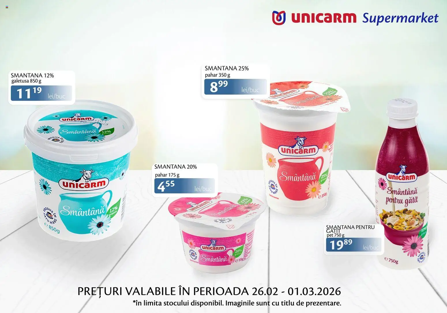 Noul catalog Unicarm – valabil de la 26.02.2026 | Pagină: 3 | Produse: Smântână