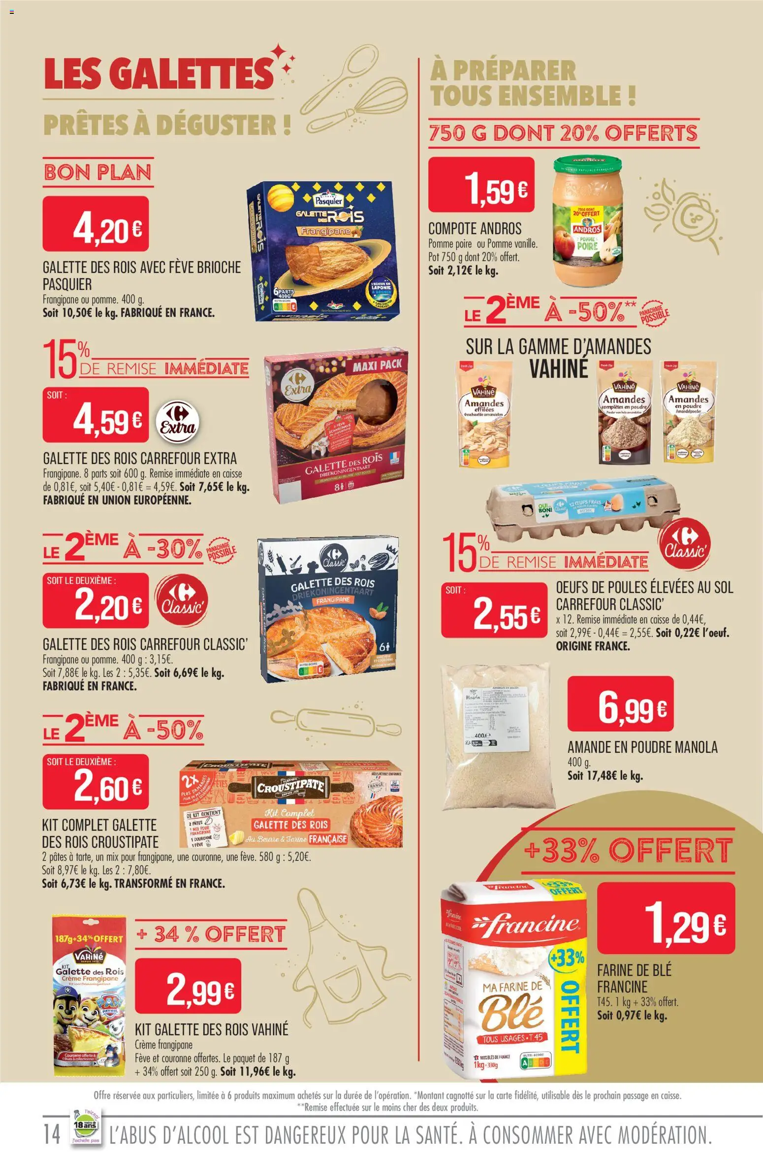 {H1} | Page: 14 | Produits: Amande, Beurre, Œufs, Amandes