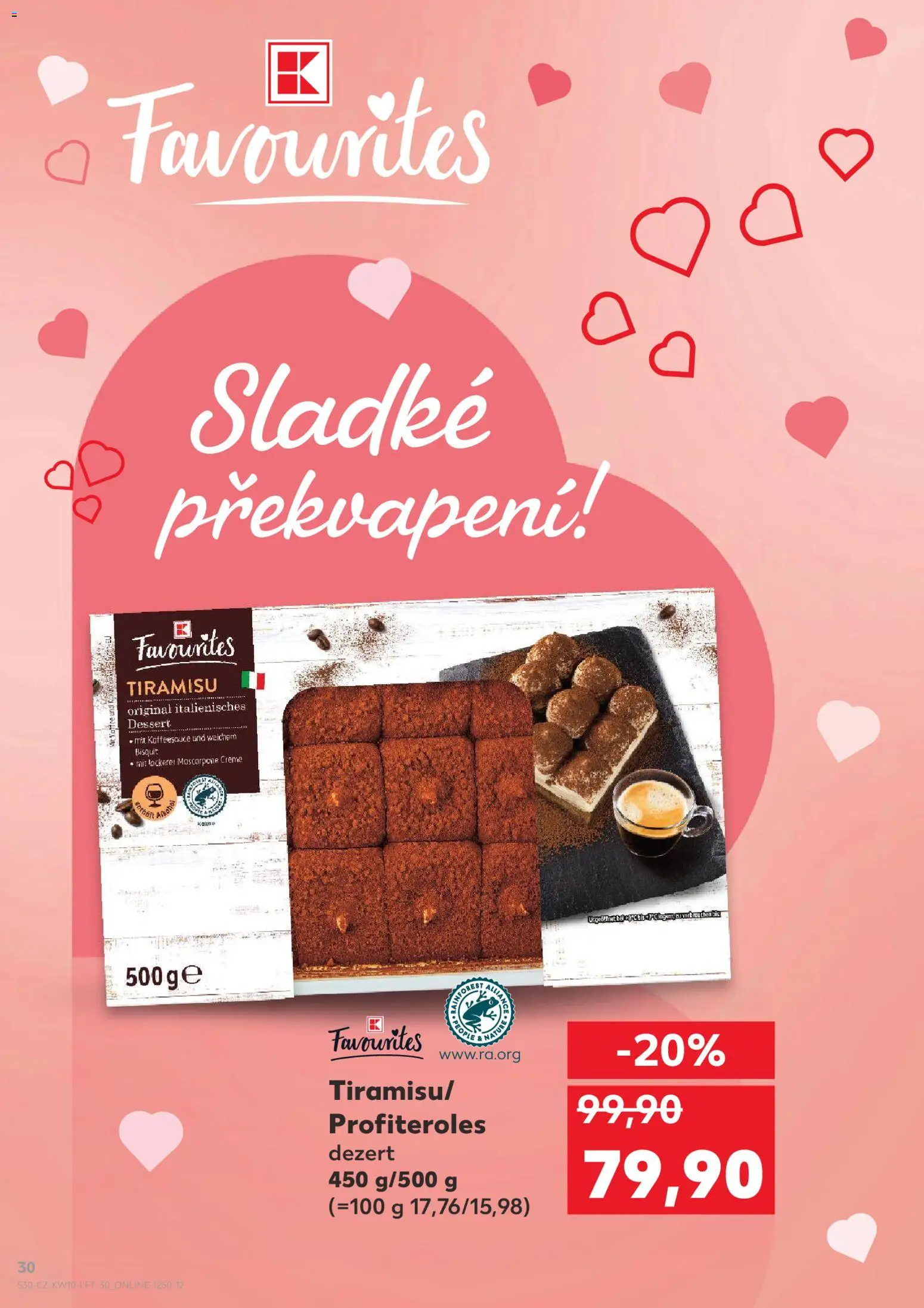 Kaufland leták od 04.03.2026 | Strana: 30 | Produkty: Profiteroles, Tiramisu, Mascarpone