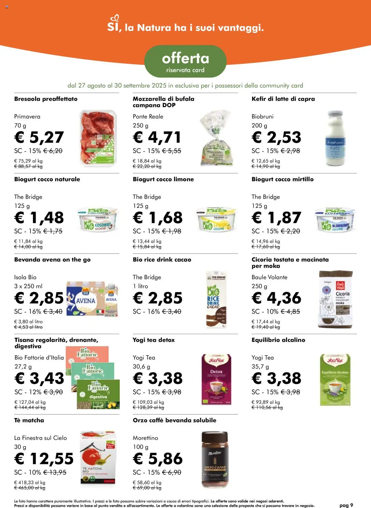 Volantino Natura Sì del 27.08.2025 | Pagina: 9 | Prodotti: Latte, Limone, Baule, Cacao