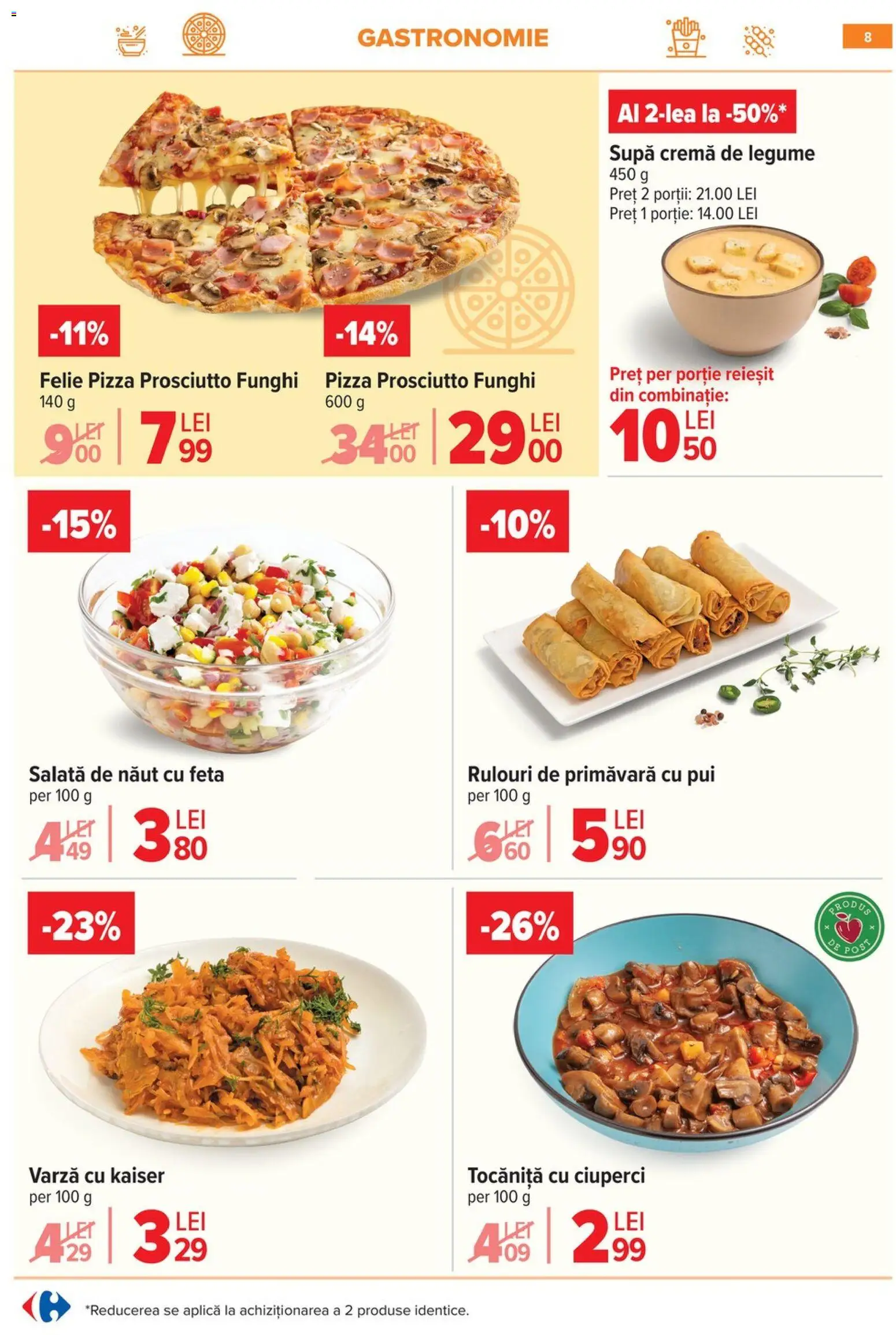 Noul catalog Carrefour – valabil de la 09.03.2026 | Pagină: 11 | Produse: Hacıyatmaz Kedi Oyuncağı, Cremă, Pizza, Legume