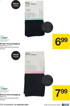 Zeeman - Folder - Voorbeeld van een folder van Zeeman, geldig van 25.10.2025 | Pagina: 19 | Producten: Velours, Legging, Leggings, Kinder