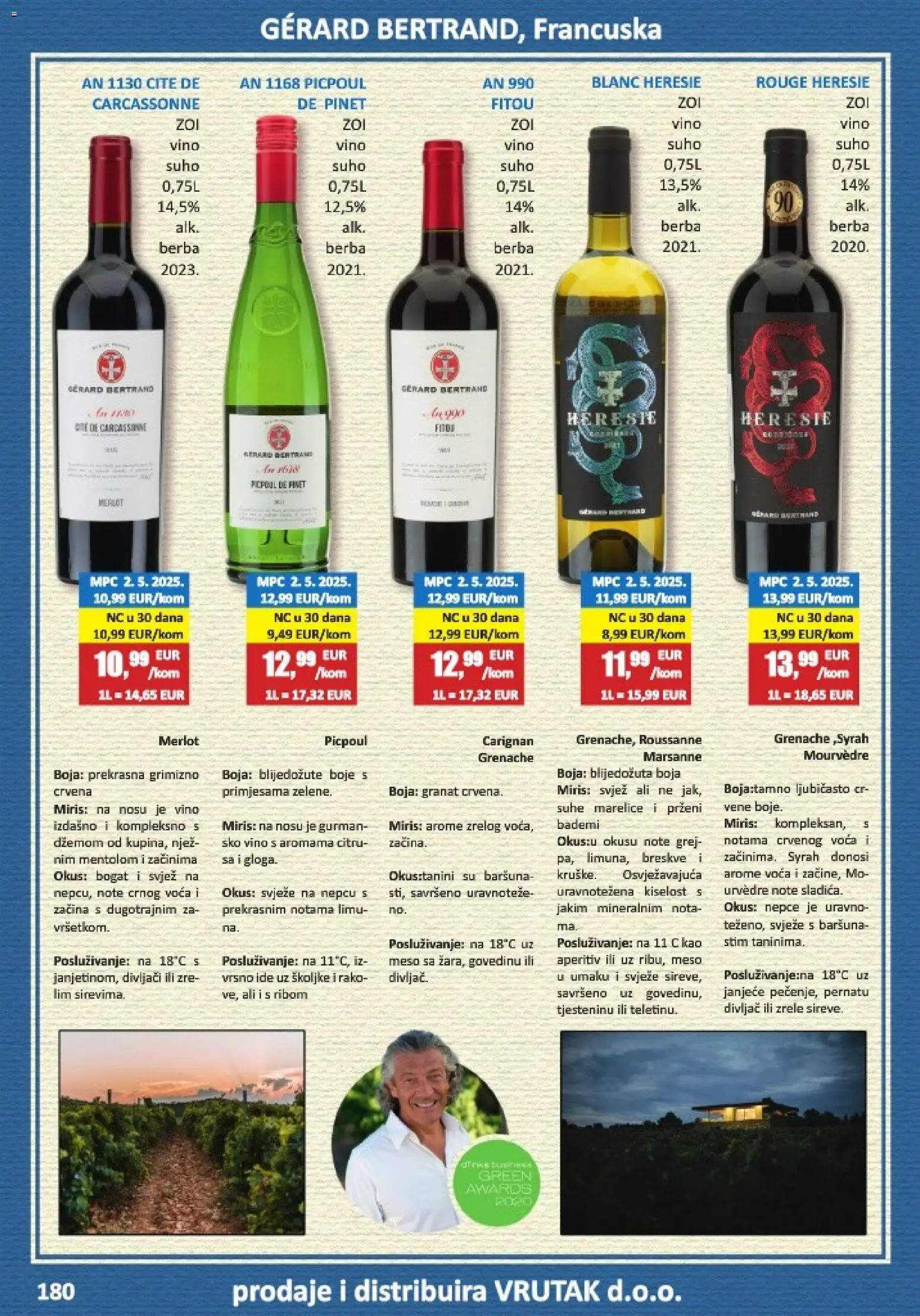 Vrutak katalog | vrijedi od 01.11.2025 | Stranica: 180 | Proizvodi: Aperitiv, Meso, Vino, Voda