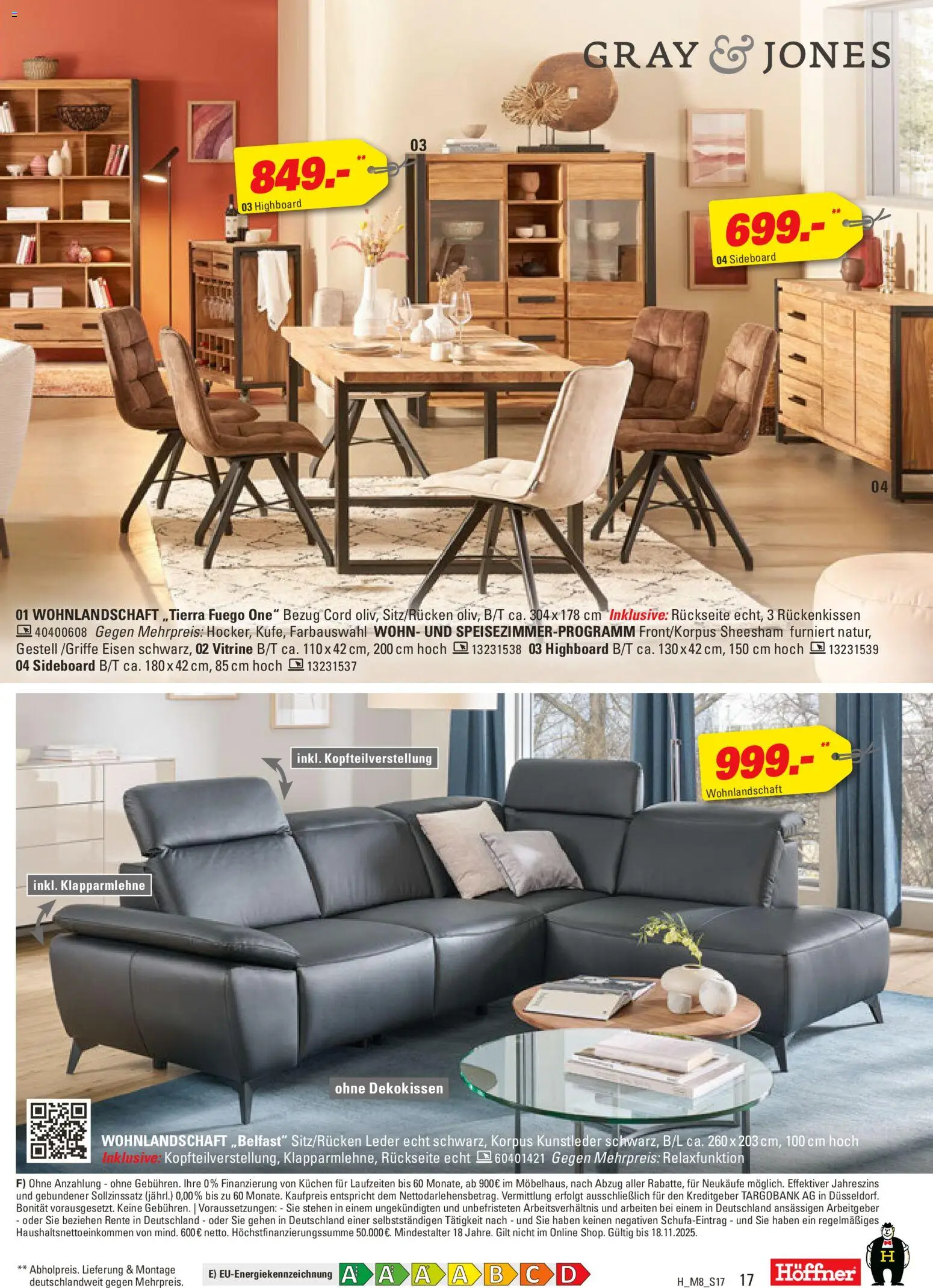 Höffner Prospekt 	 – gültig ab 12.11.2025 | Seite: 17 | Produkte: Sideboard, Wohnlandschaft, HIghboard, Kuchen