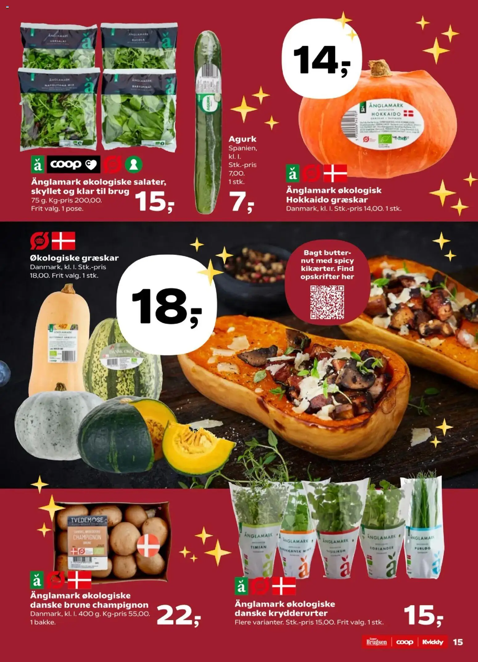 Super Brugsen tilbudsavis – gyldig fra 07.11.2025 | Side: 16 | Produkter: Champignon, Purløg, Græskar, Timian