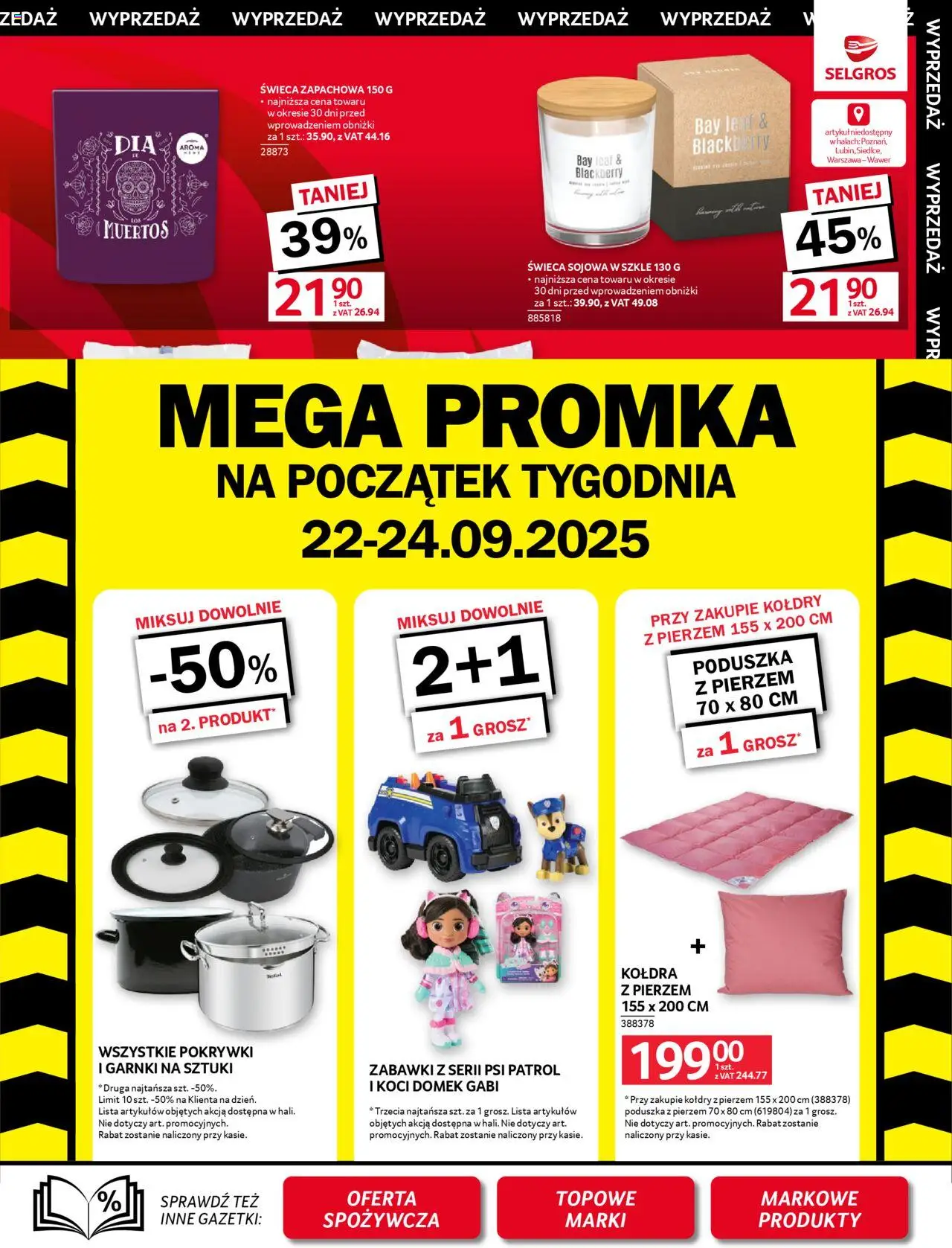Selgros cash&carry Gazetka - Oferta przemysłowa od 11.09.2025 | Strona: 45 | Produkty: Poduszka, Garnki, Kołdra