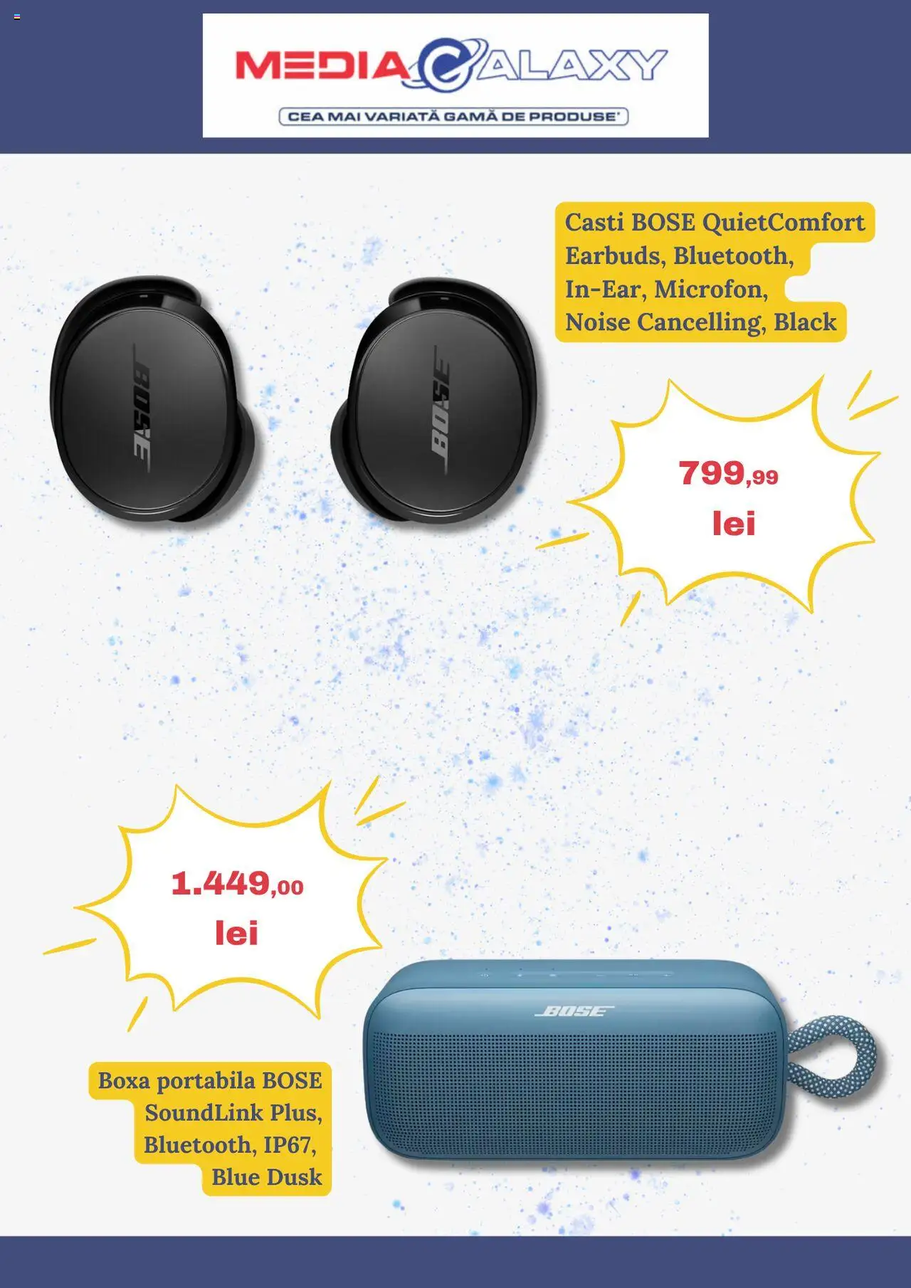 Noul catalog Media Galaxy – valabil de la 18.09.2025 | Pagină: 2 | Produse: Căști, Boxă portabilă