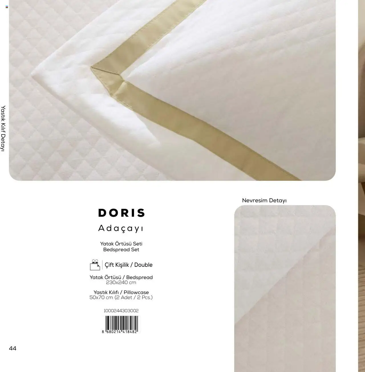 Karaca Home White Collection Sonbahar - Kış 2025/2026 - 23.09.2025 tarihinden itibaren geçerlidir | Sayfa: 44 | Ürünler: Yatak, Yastık, Yastık kılıfı, Yatak örtüsü