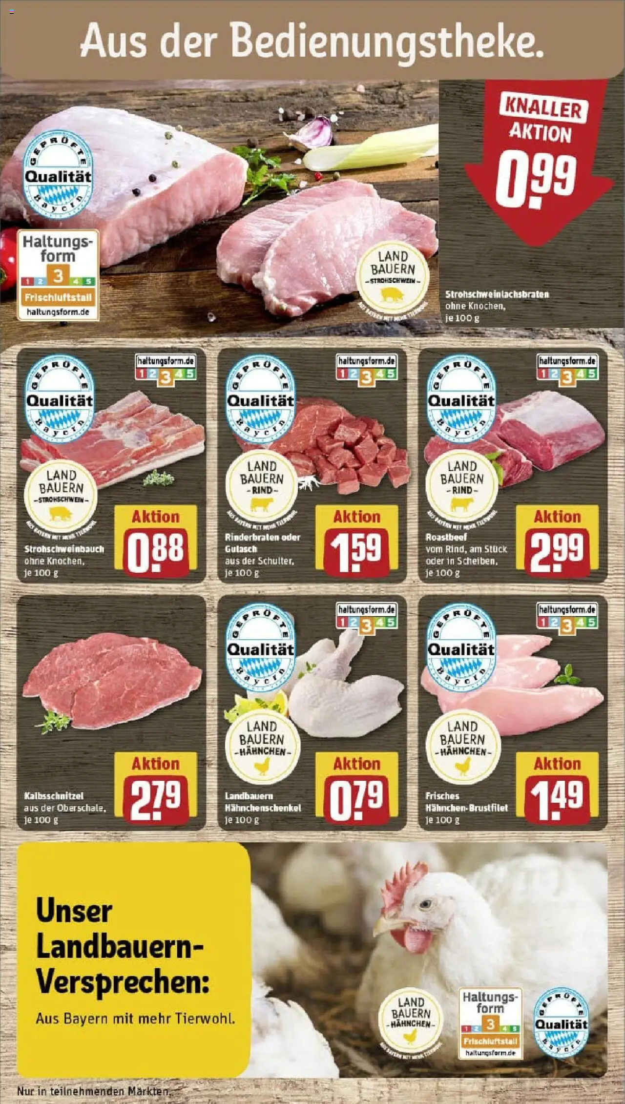 Rewe prospekt Mainburg	 - gültig ab dem 11.08.2025 | Seite: 10 | Produkte: Rinderbraten, Hahnchen, Hahnchenschenkel, Roastbeef