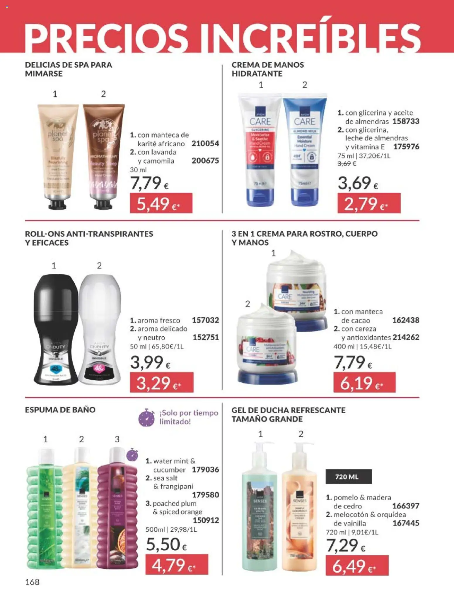 Catálogo AVON campaña 3 │ válido desde el 01.03.2026 | Página: 194 | Productos: Gel de ducha, Γάλα σε σκόνη, Crema, Ducha