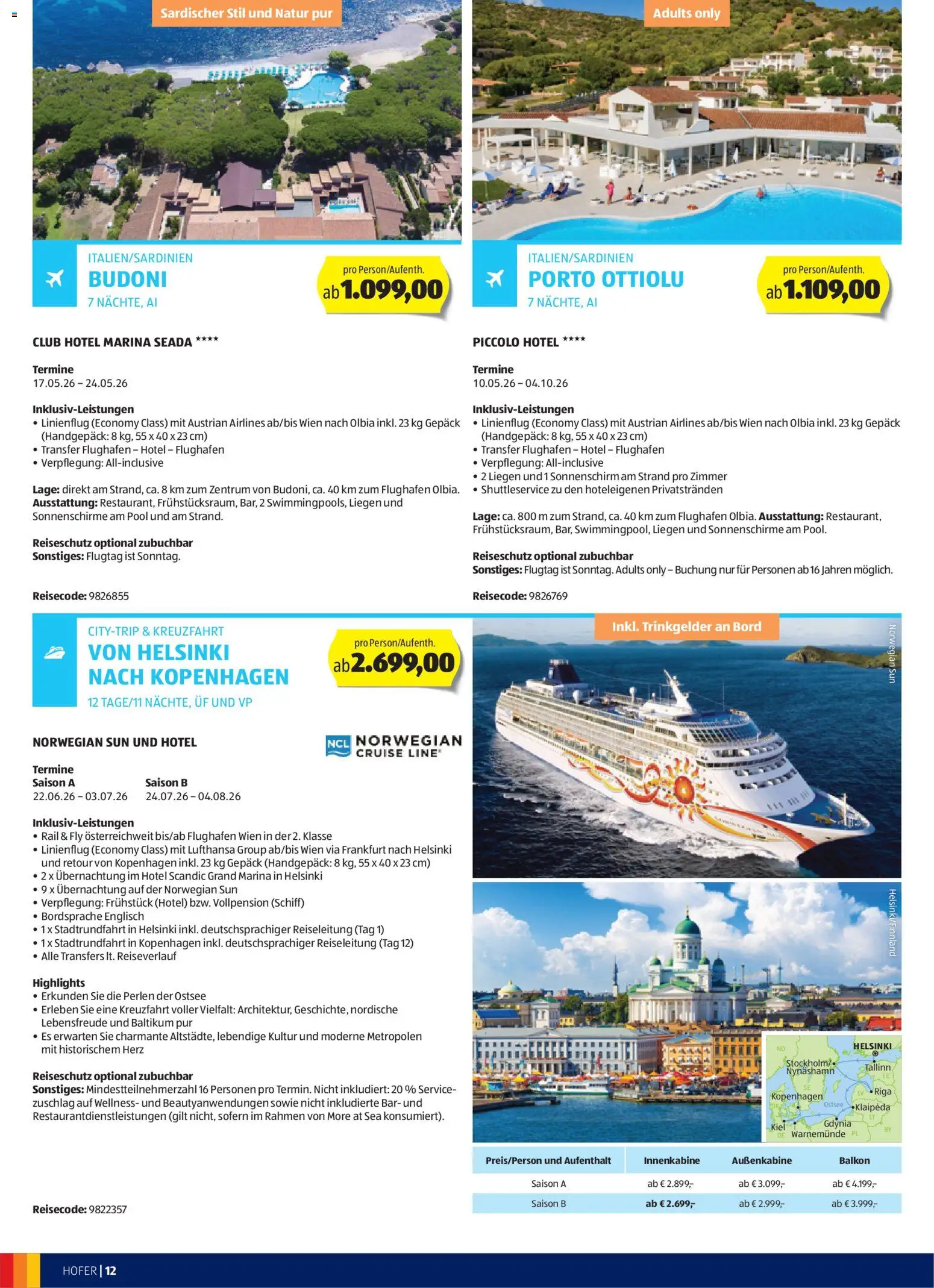 Hofer Reisen Flugblatt gültig ab 31.12.2025 | Seite: 12