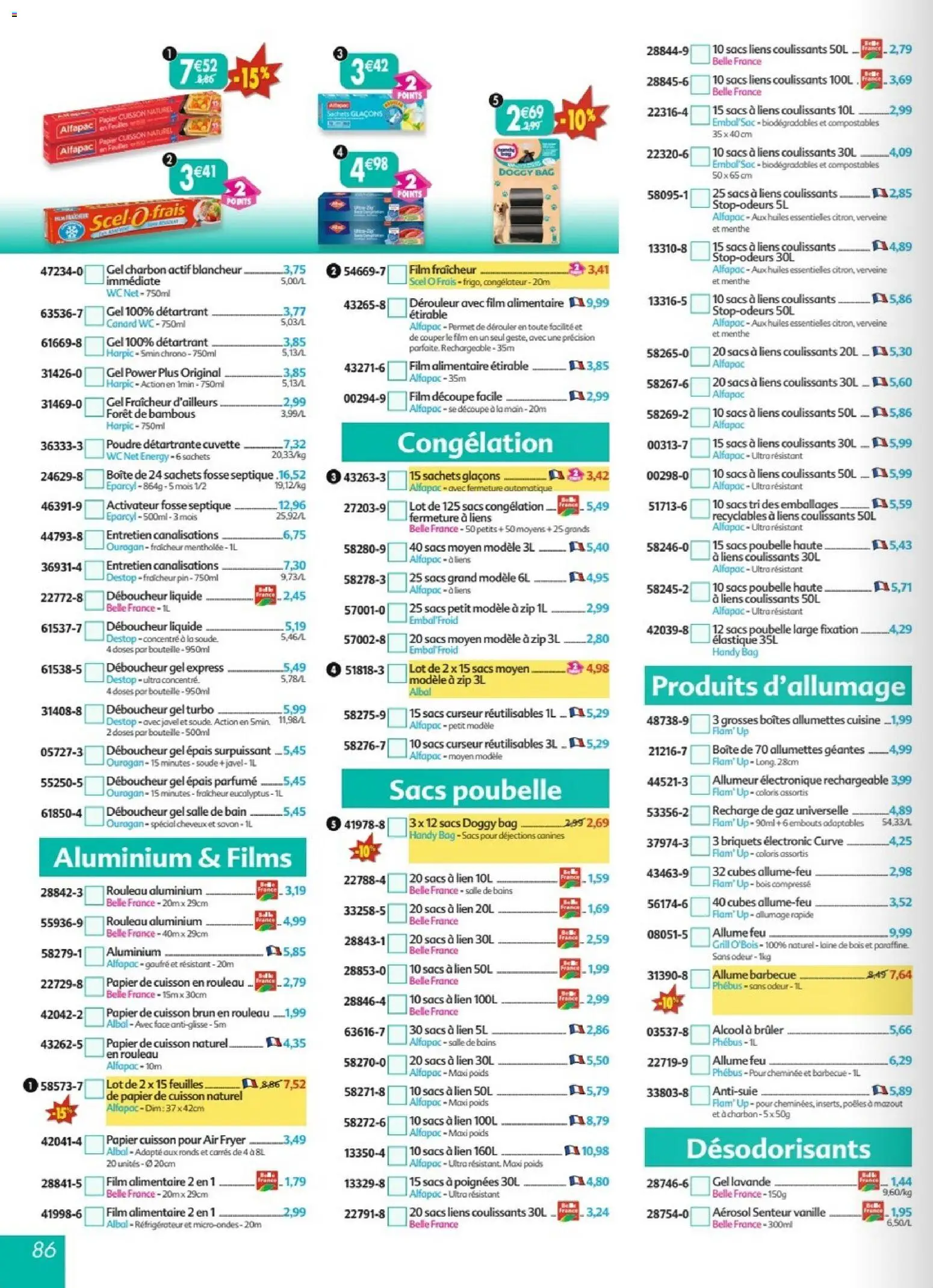 {H1} | Page: 86 | Produits: Lavande, Réfrigérateur, Rouleau, Poignées