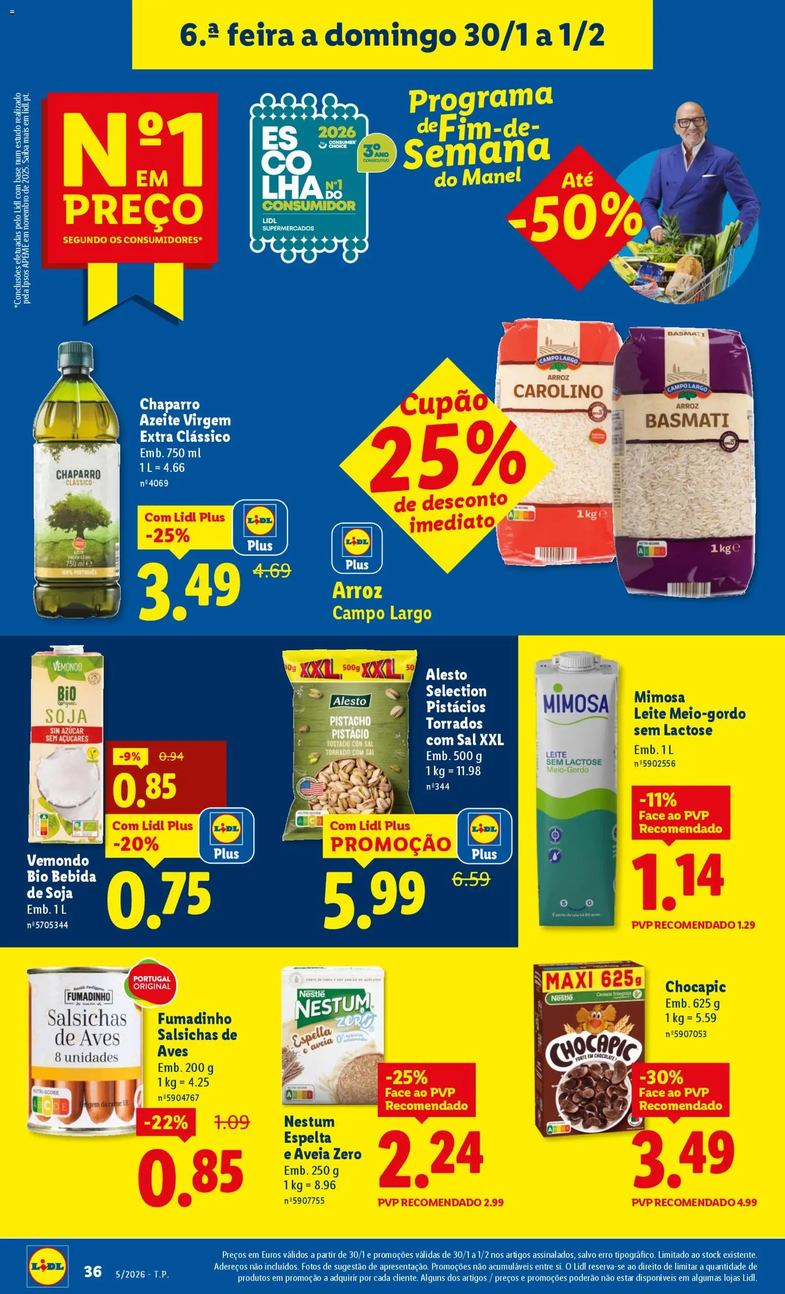 Lidl folheto │ válido de 26.01.2026 | Página: 36 | Produtos: Soja, Aveia, Sal, Chocolate