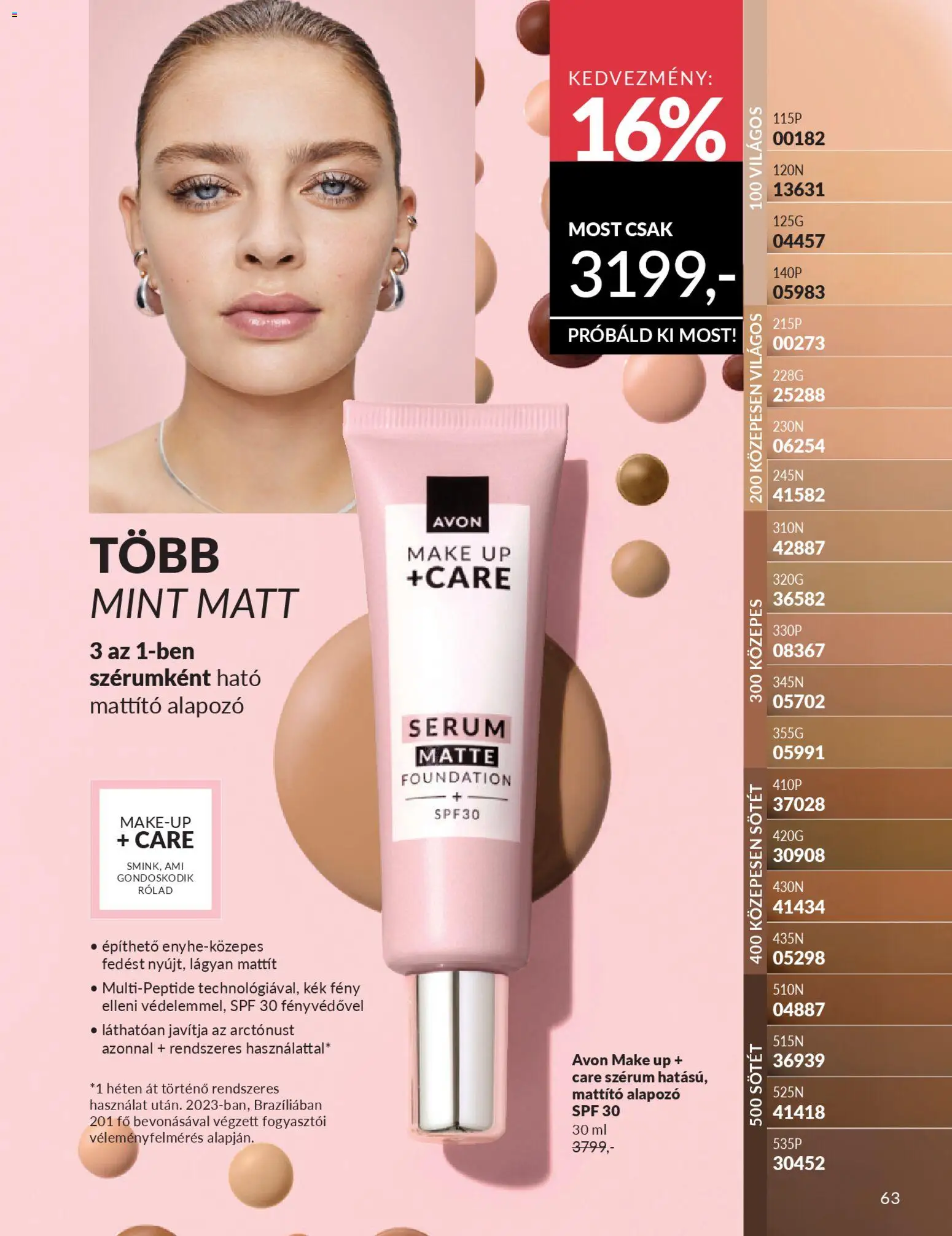 Avon akciós ujság - amely érvényes a következő dátumtól: 01.01.2026 | Oldal: 65 | Termékek: Alapozó