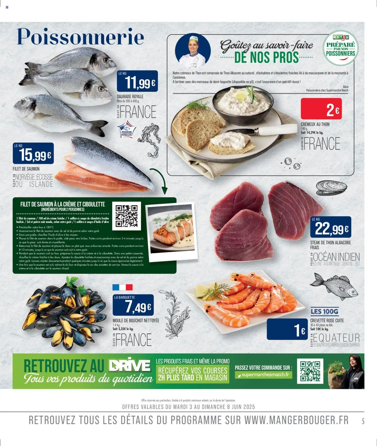  | Page: 5 | Produits: Daurade, Poisson, Crème fraiche, Saumon
