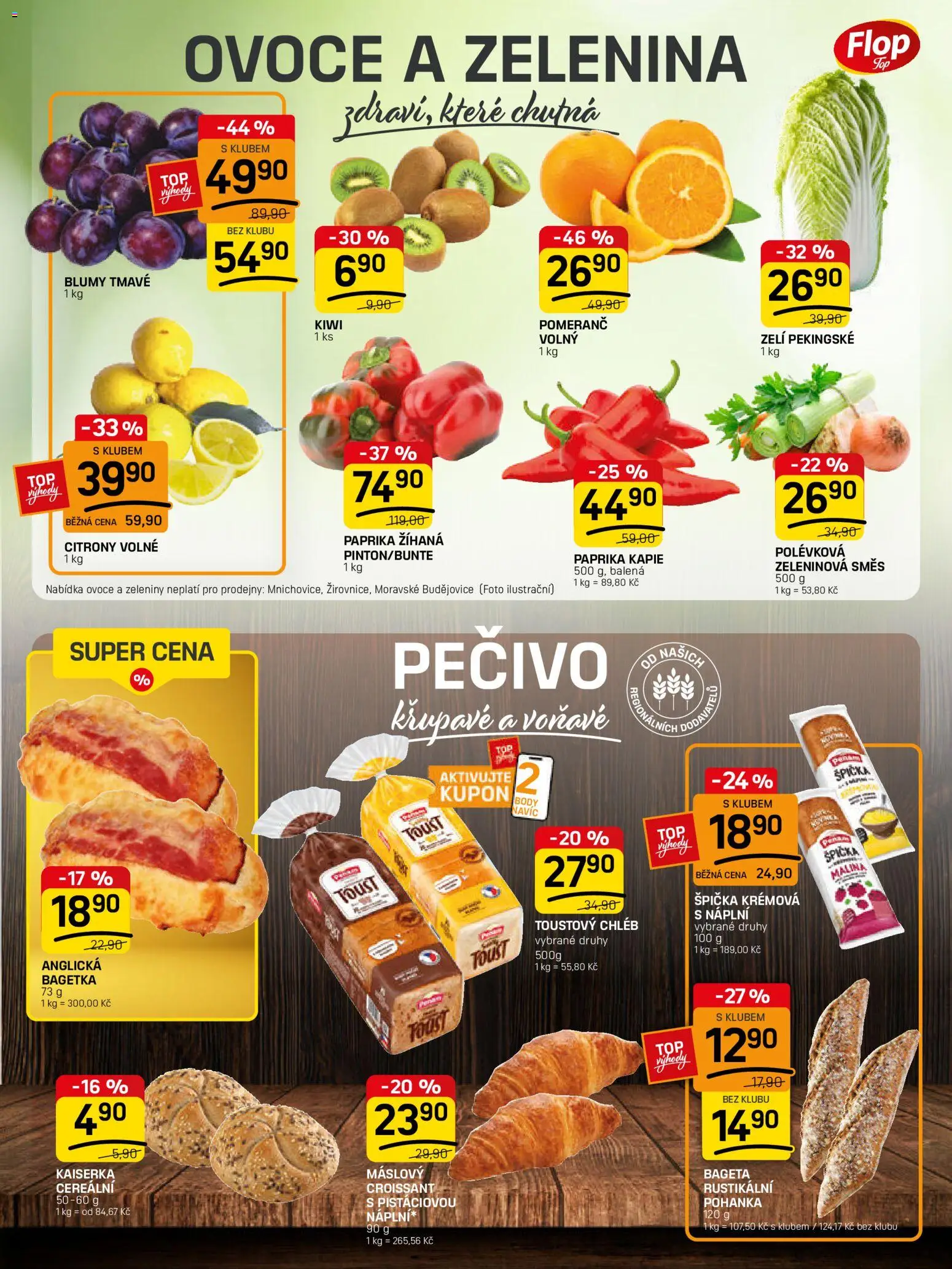 Flop leták - FlopTop od 28.01.2026 | Strana: 3 | Produkty: Chléb, Zelenina, Croissant, Toustový chléb