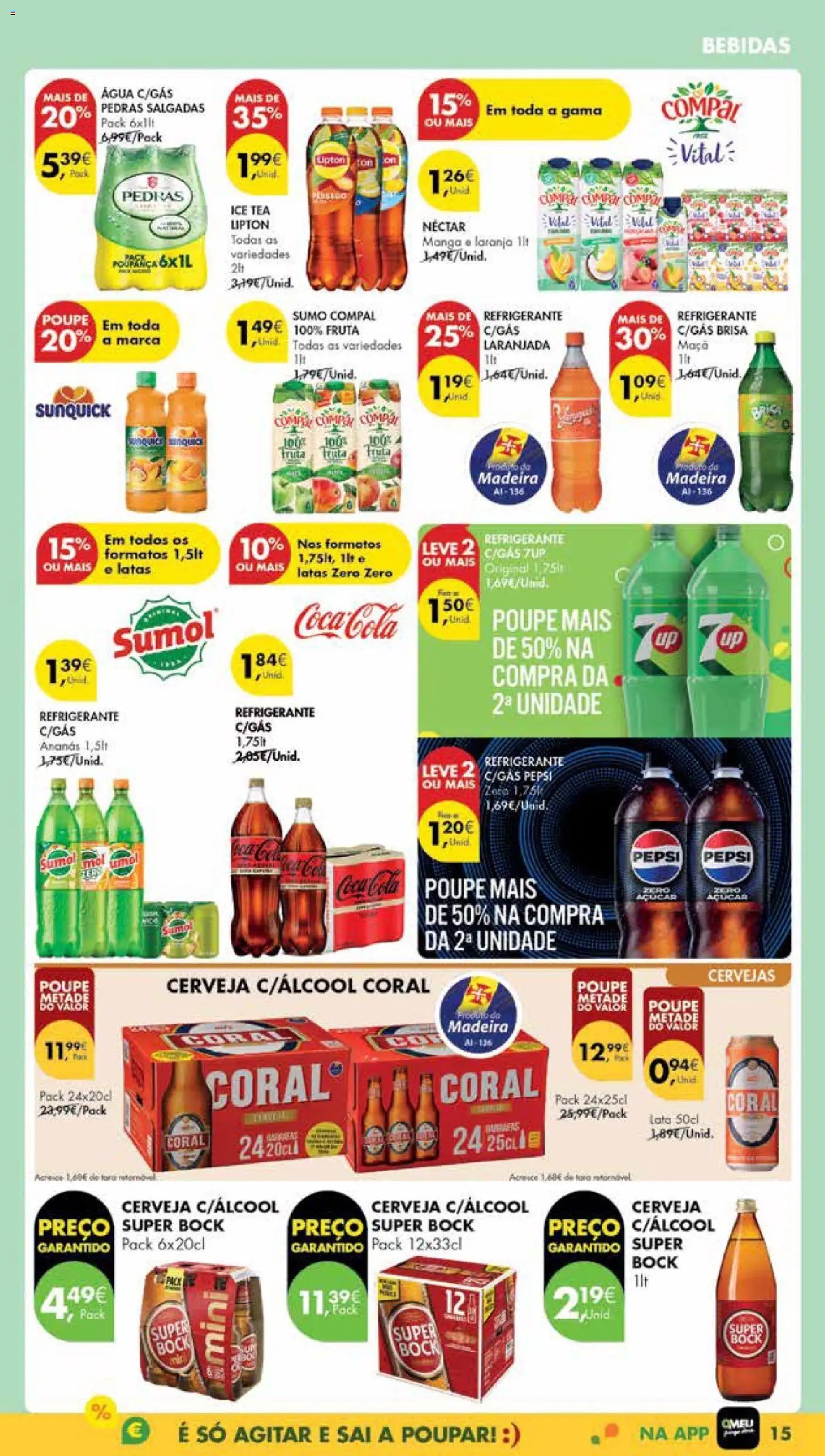 Pingo Doce Poupe Esta Semana Madeira │ válido de 25.11.2025 | Página: 15 | Produtos: Agua, Super bock, Cerveja, Soda