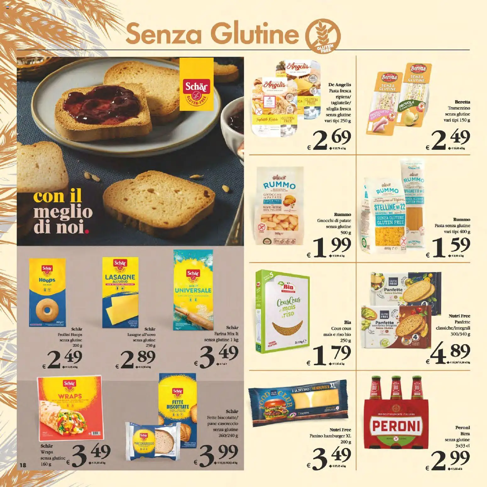 Volantino Decò del 24.02.2026 | Pagina: 18 | Prodotti: Pasta senza glutine, Pane, Pasta, Hamburger