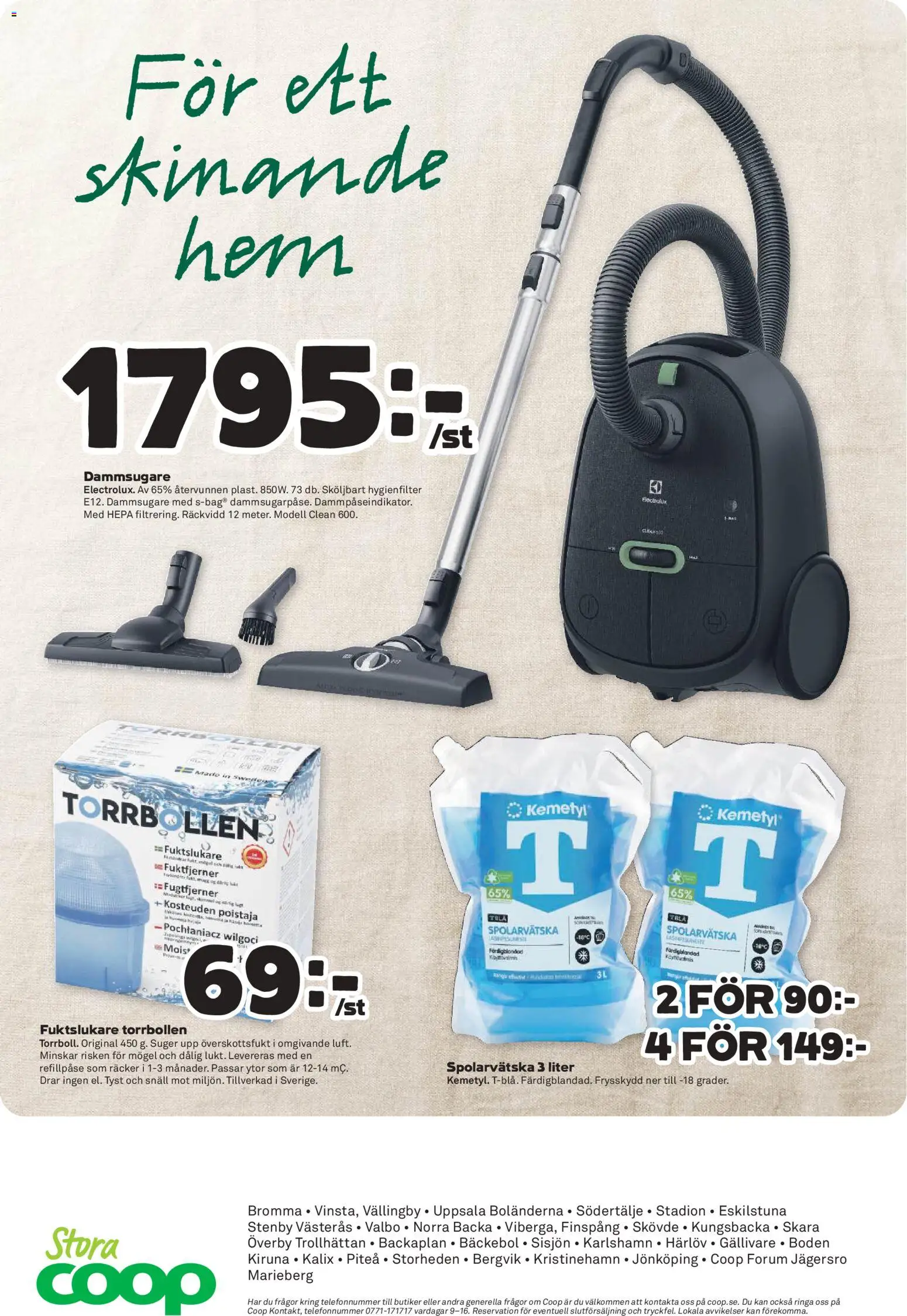 Coop Forum reklamblad aktuell från 27.10.2025 | Sida: 28 | Produkter: Dammsugare, Spolarvätska