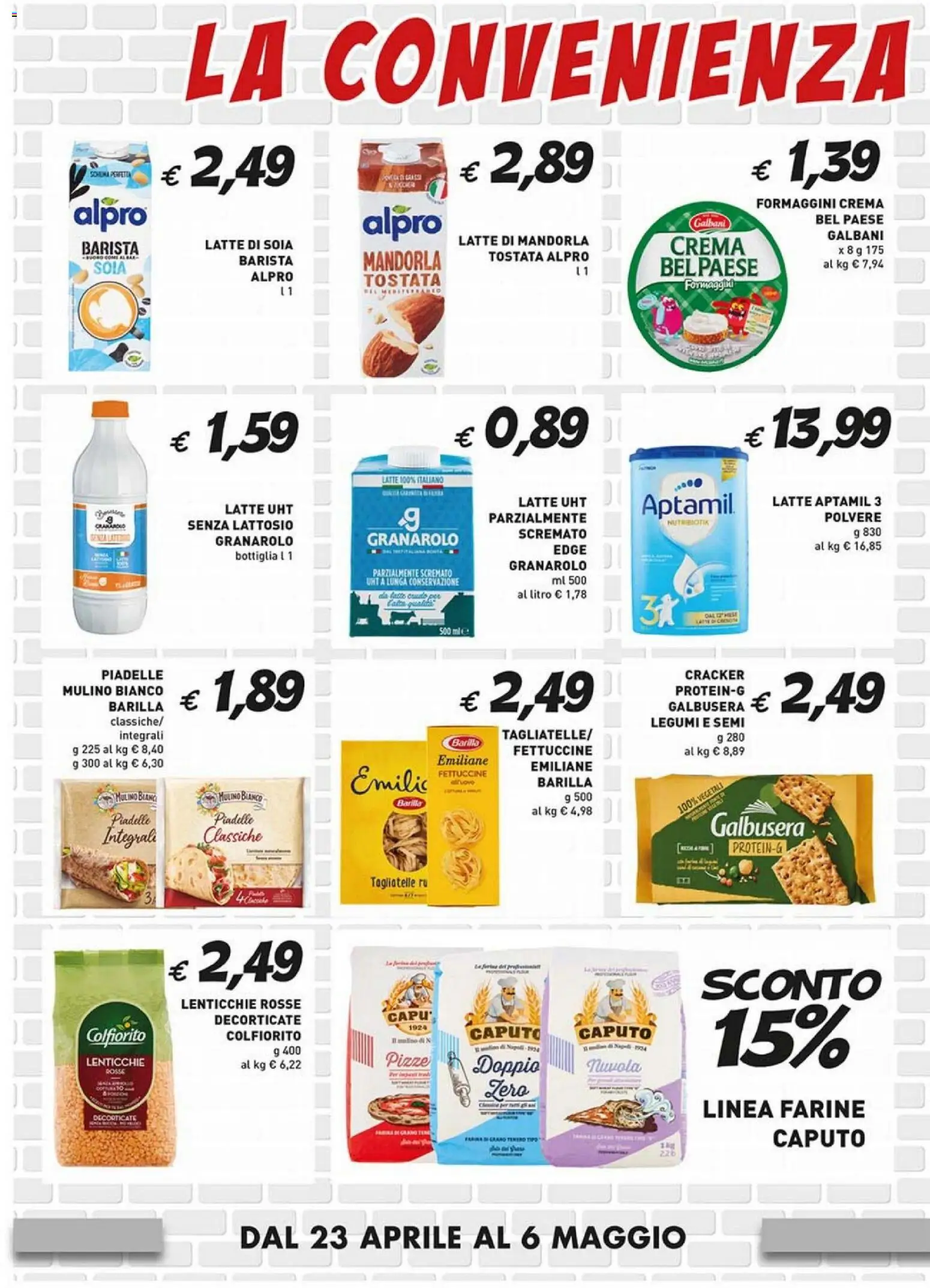 Volantino Coal del 23.04.2026 | Pagina: 4 | Prodotti: Lenticchie, Latte, Bottiglia, Fettuccine