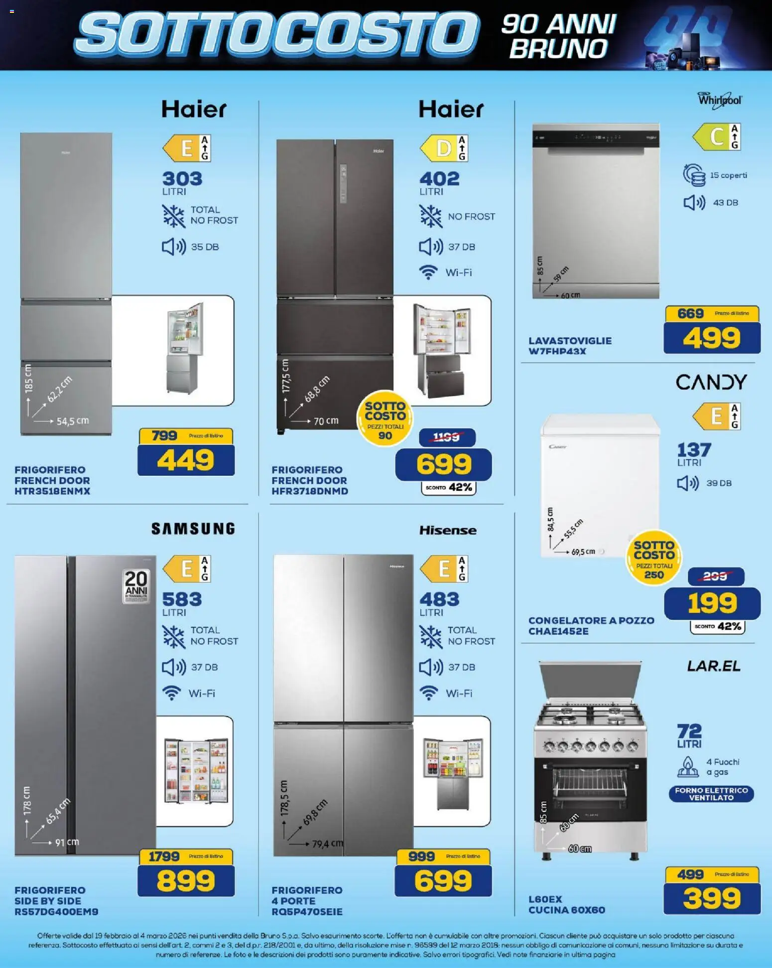 Volantino BRUNO del 19.02.2026 | Pagina: 17 | Prodotti: Lavastoviglie, Congelatore, Forno elettrico, Samsung