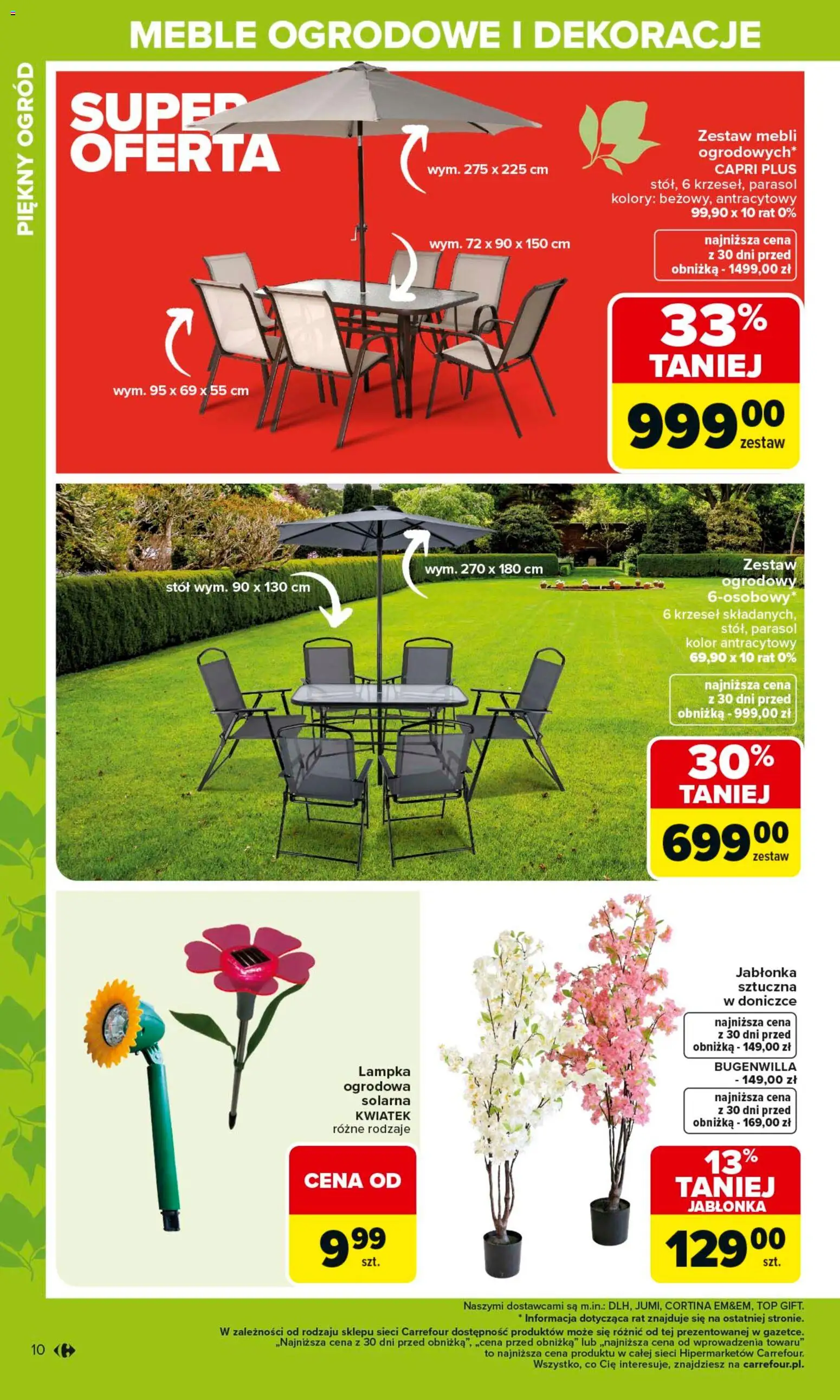 Carrefour gazetka - Ogród od 02.03.2026 | Strona: 10 | Produkty: Top, Parasol, Stół, Meble ogrodowe