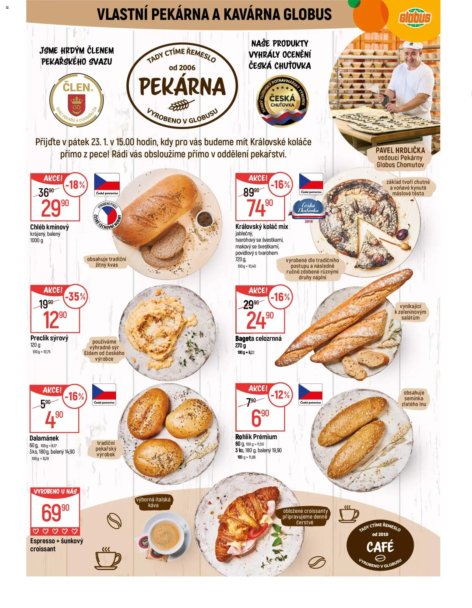 Globus leták - Chomutov od 21.01.2026 | Strana: 8 | Produkty: Eidam, Croissant, Semínka, Těsto