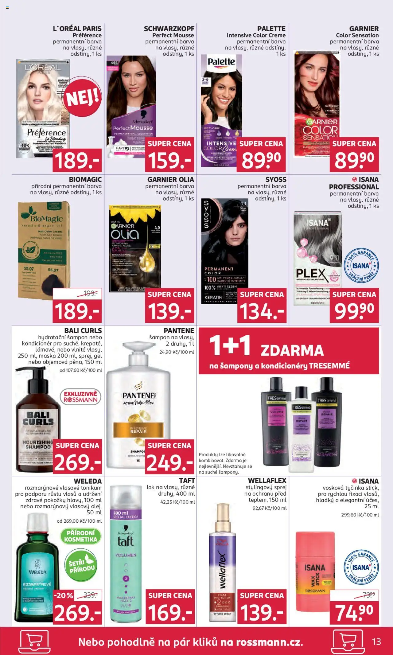 Rossmann leták od 21.05.2025 | Strana: 13 | Produkty: Weleda, Crema, Šampony, Garnier Color Sensation