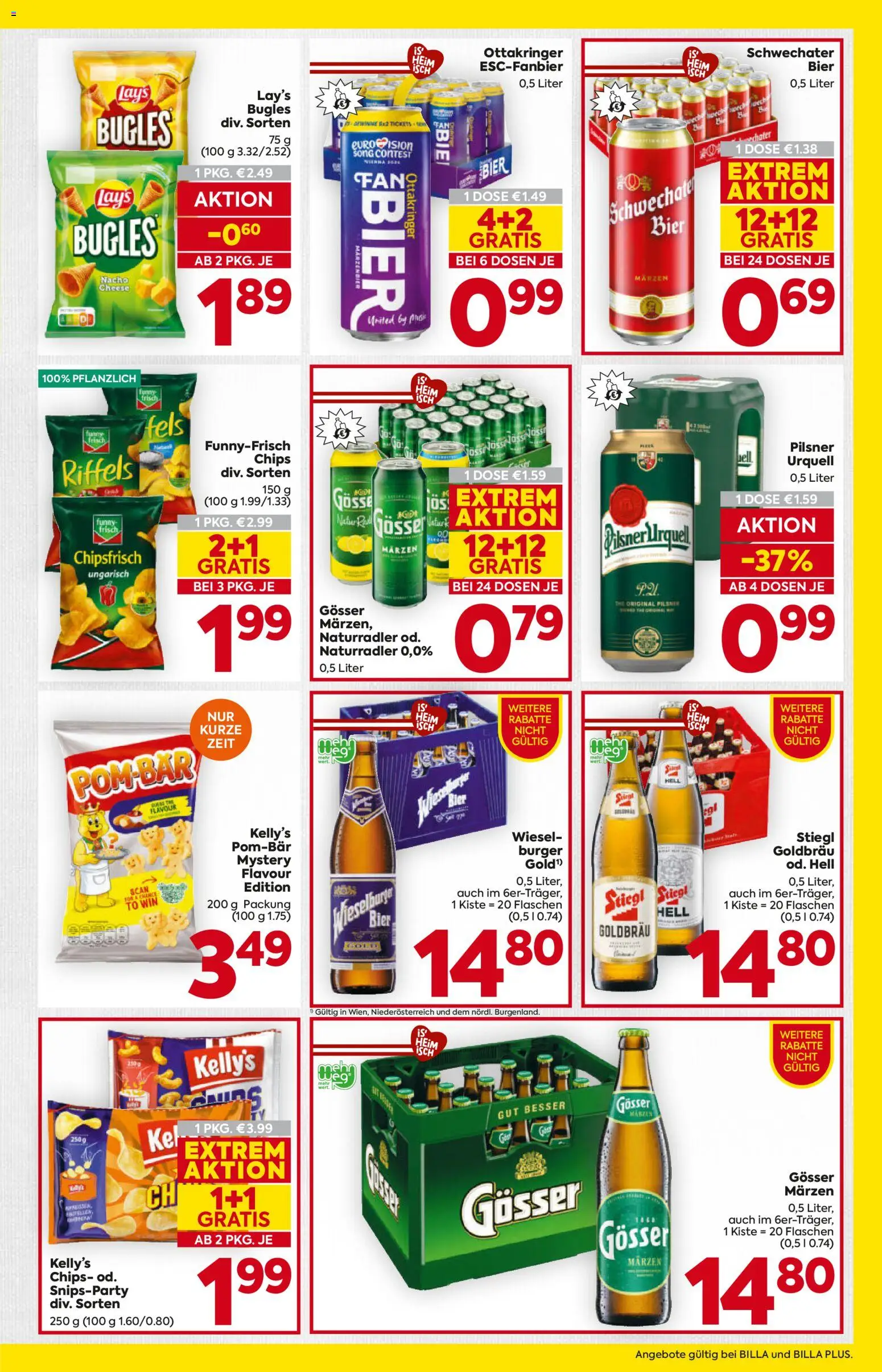 Billa AT akciós ujság - amely érvényes a következő dátumtól: 07.04.2026 | Oldal: 13 | Termékek: Chips, Gösser