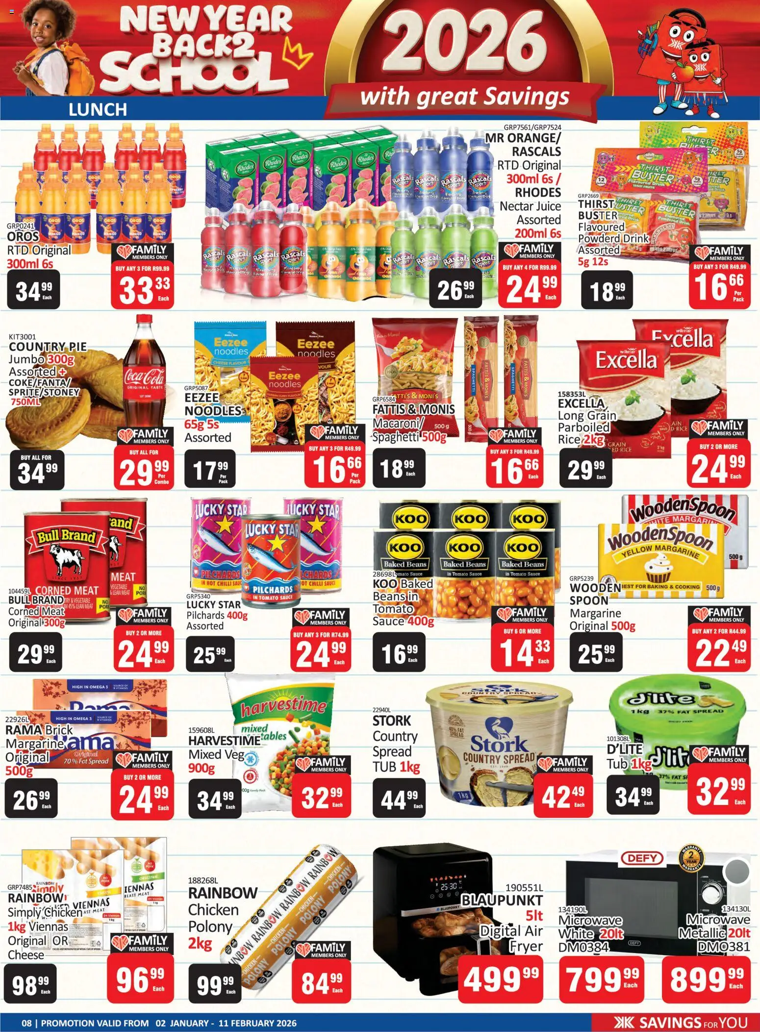 New KIT KAT Cash & Carry catalogue – valid from 02.01.2026 | Page: 8 | Products: Corned meat, Beans, Chicken, Pork