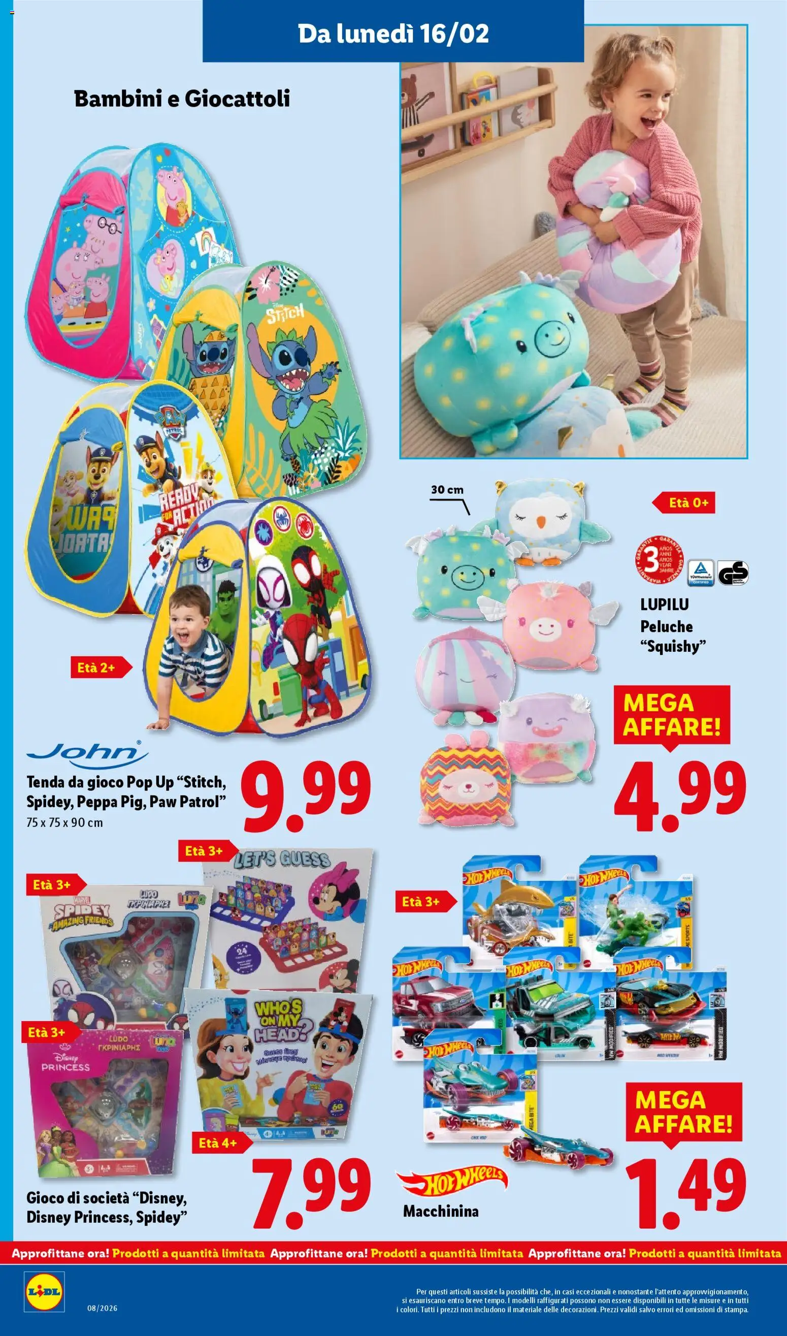 Volantino Lidl del 16.02.2026 | Pagina: 32 | Prodotti: Peluche, Tenda, Gioco