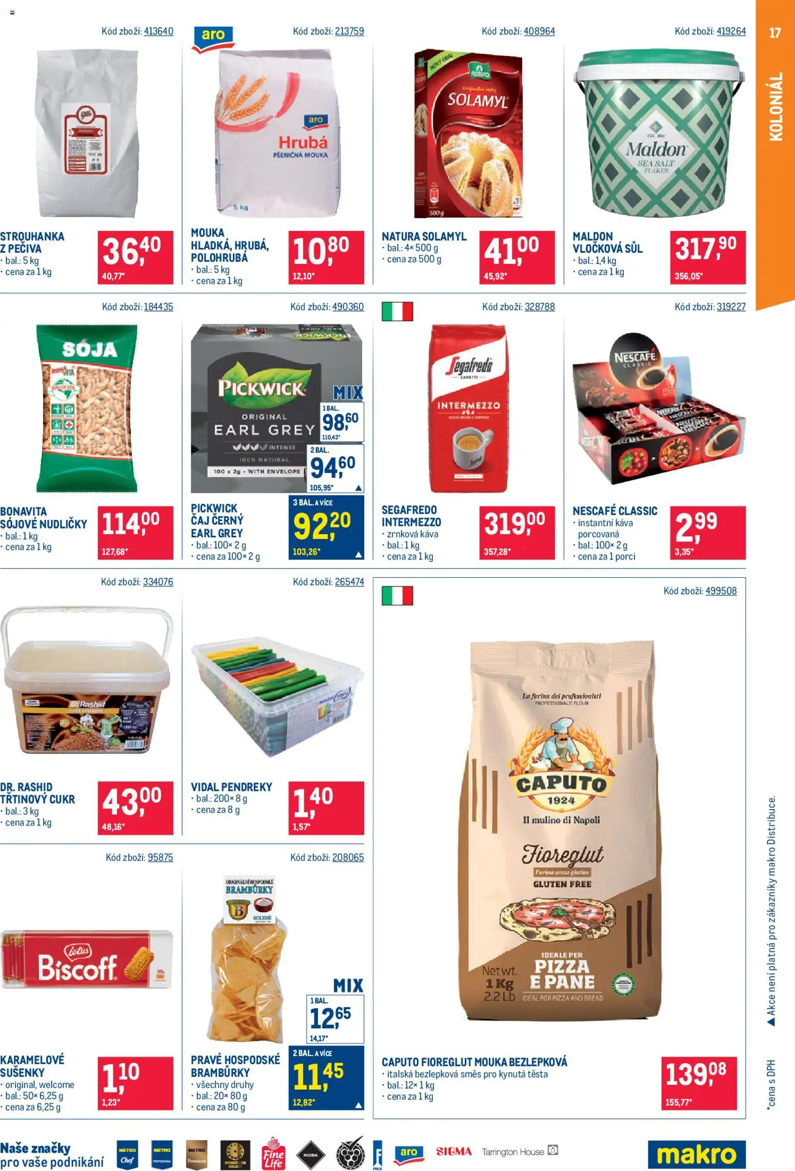 Makro leták - Gastronomie od 22.04.2026 | Strana: 17 | Produkty: Pizza, Třtinový cukr, Čaj, Zrnková káva