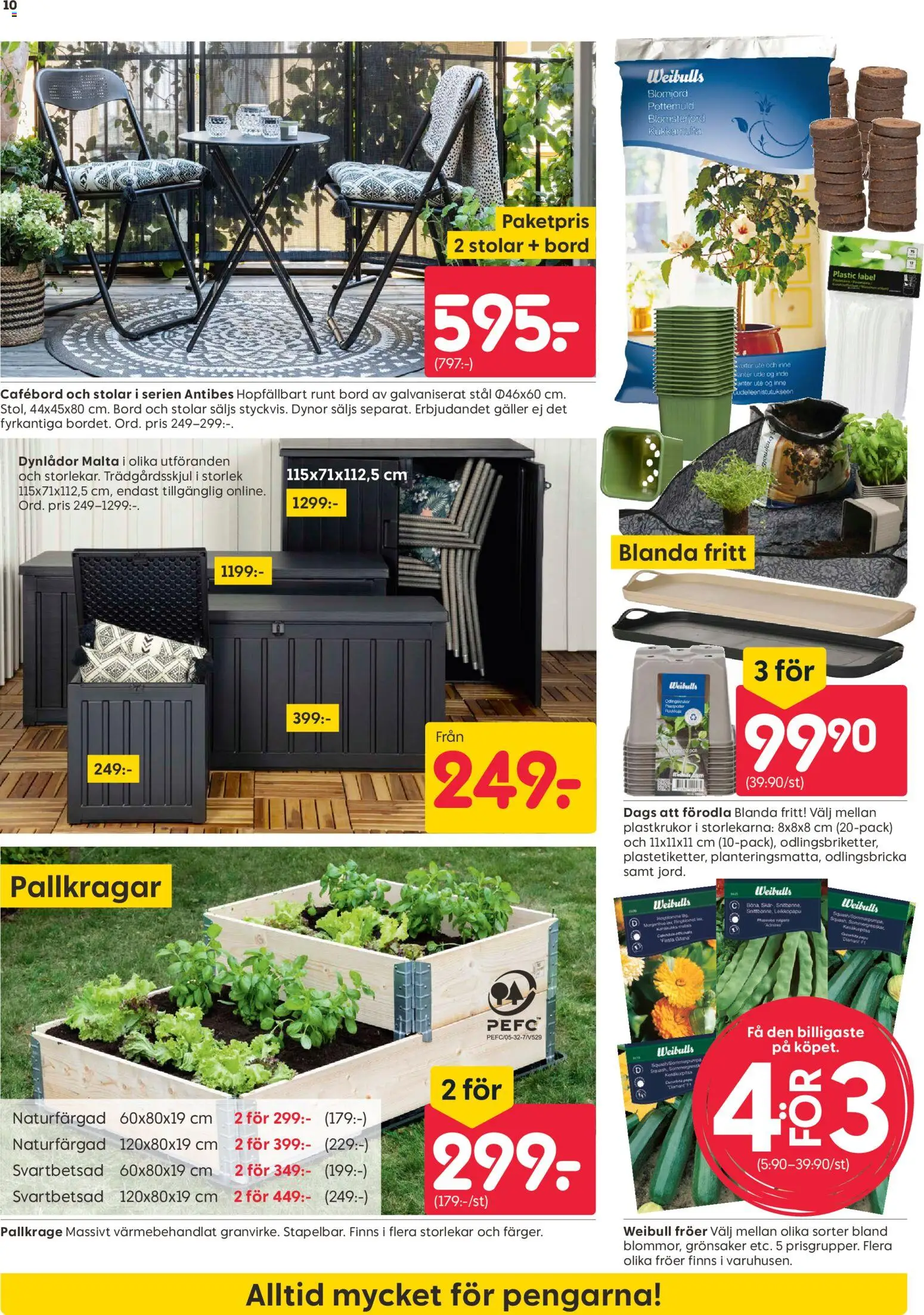 Rusta reklamblad aktuell från 16.02.2026 | Sida: 10 | Produkter: Blomjord, Pallkrage, Galler, Bord