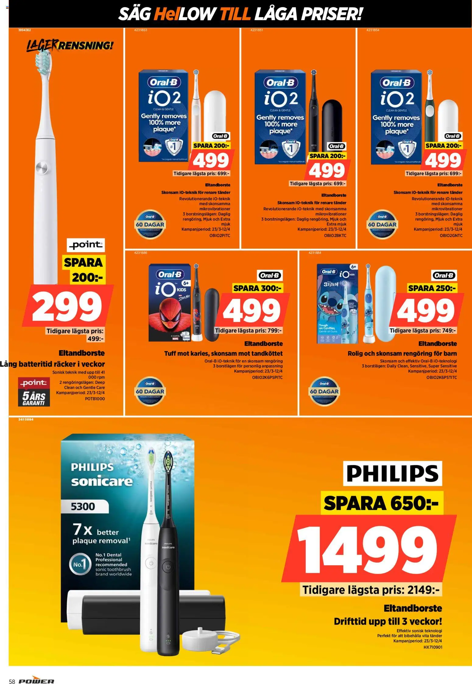 Power reklamblad aktuell från 23.03.2026 | Sida: 58 | Produkter: Eltandborste, Såg