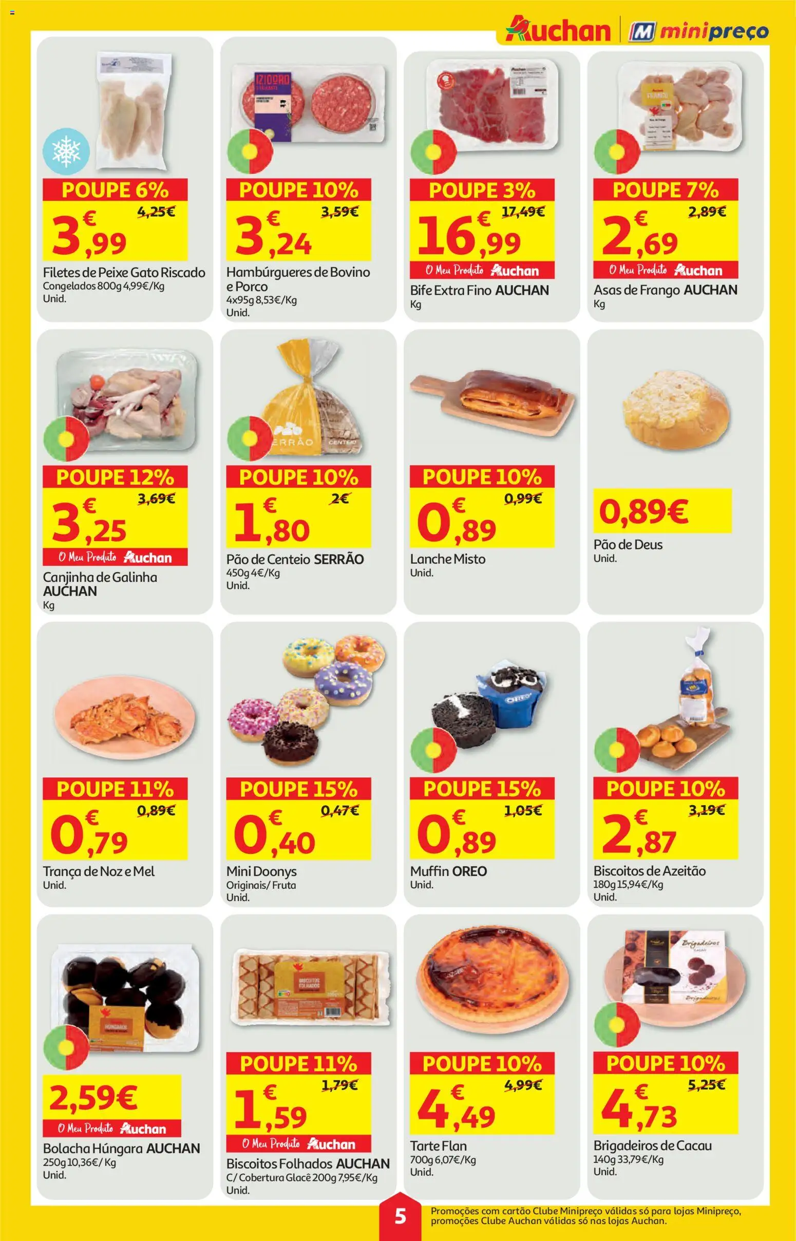 Auchan folheto │ válido de 05.03.2026 | Página: 5 | Produtos: Asas de frango, Centeio, Peixe, Biscoitos