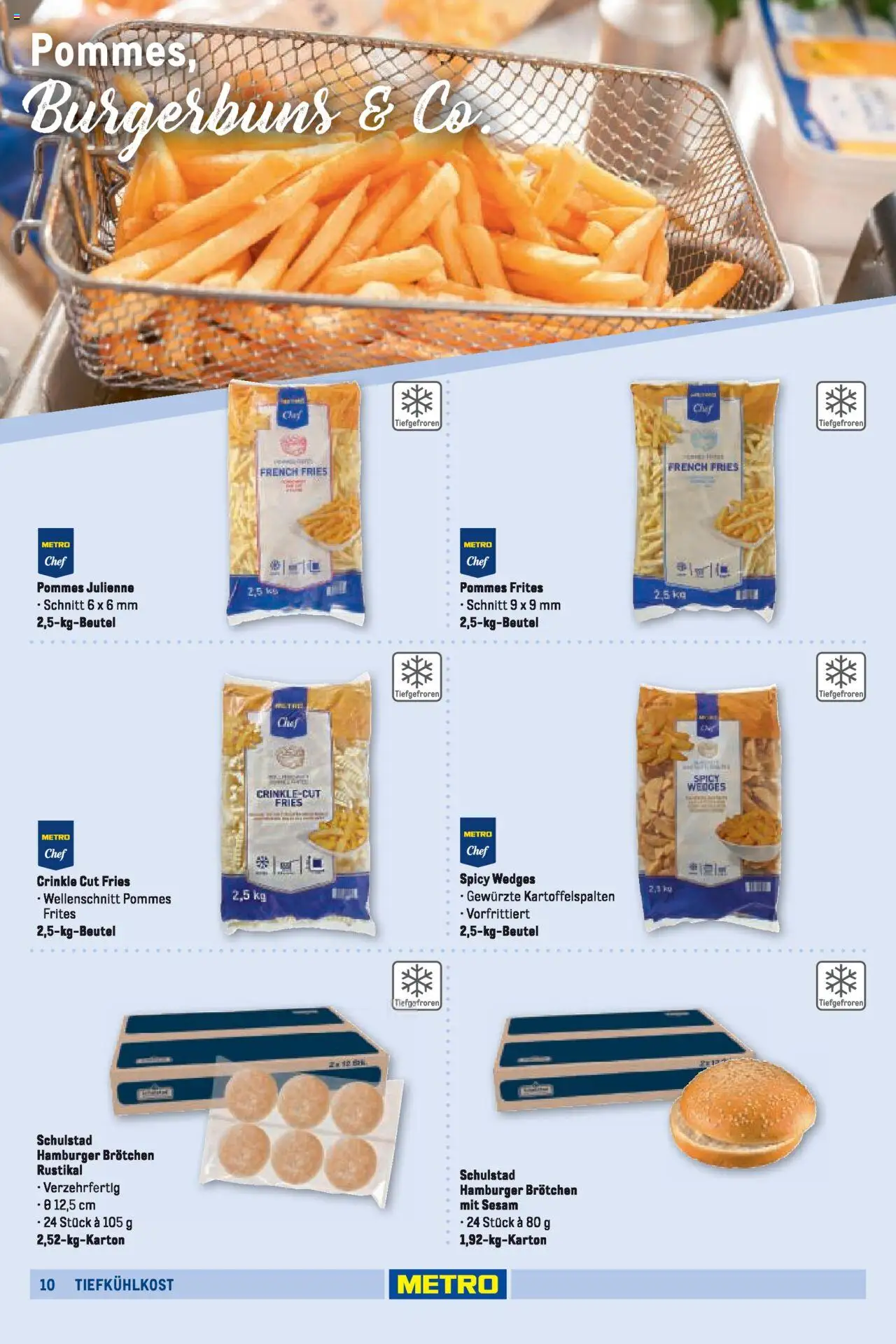 Metro Sortimentskatalog Vereine & Feste – gültig ab 01.06.2024 | Seite: 10 | Produkte: Pommes frites