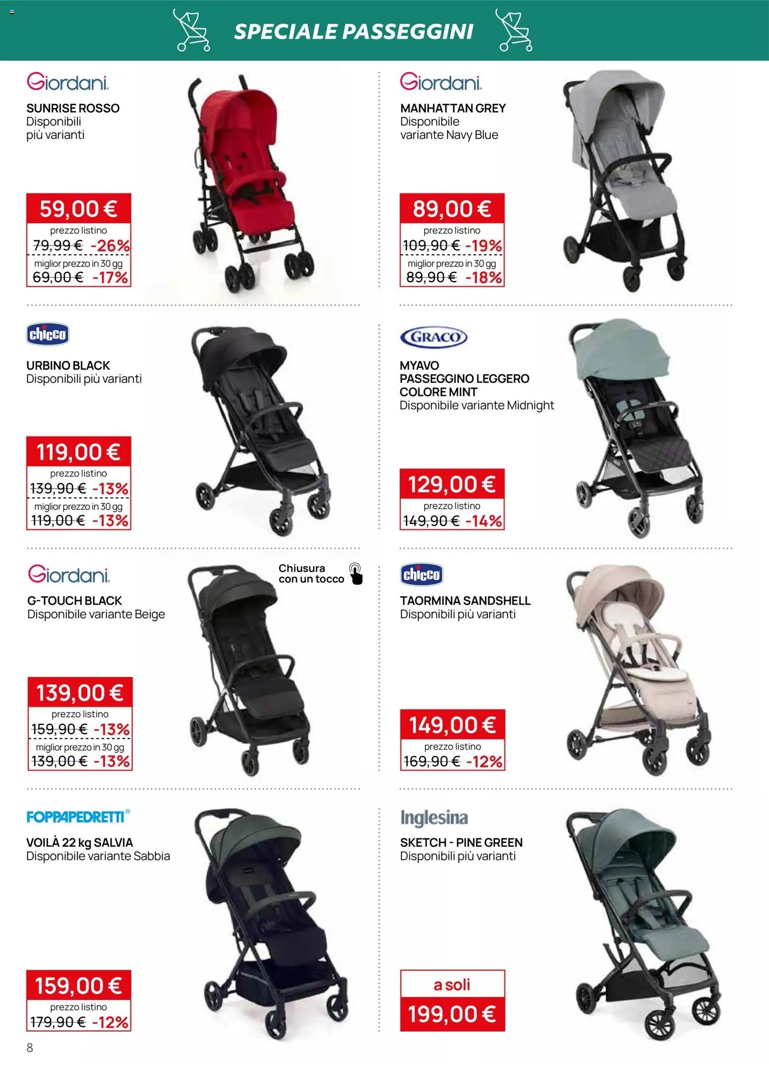 Volantino Prenatal del 17.04.2026 | Pagina: 8 | Prodotti: Passeggino