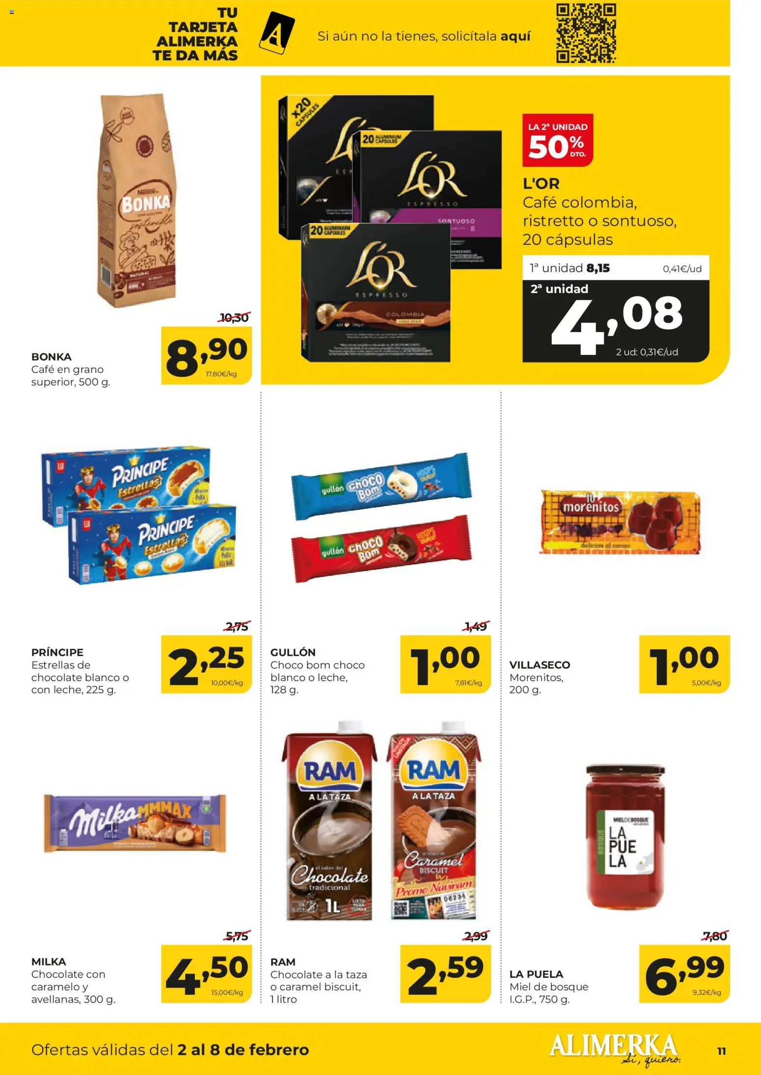 Alimerka folleto Castilla y León │ válido desde el 02.02.2026 | Página: 11 | Productos: Café, Chocolate, Té, Café en grano