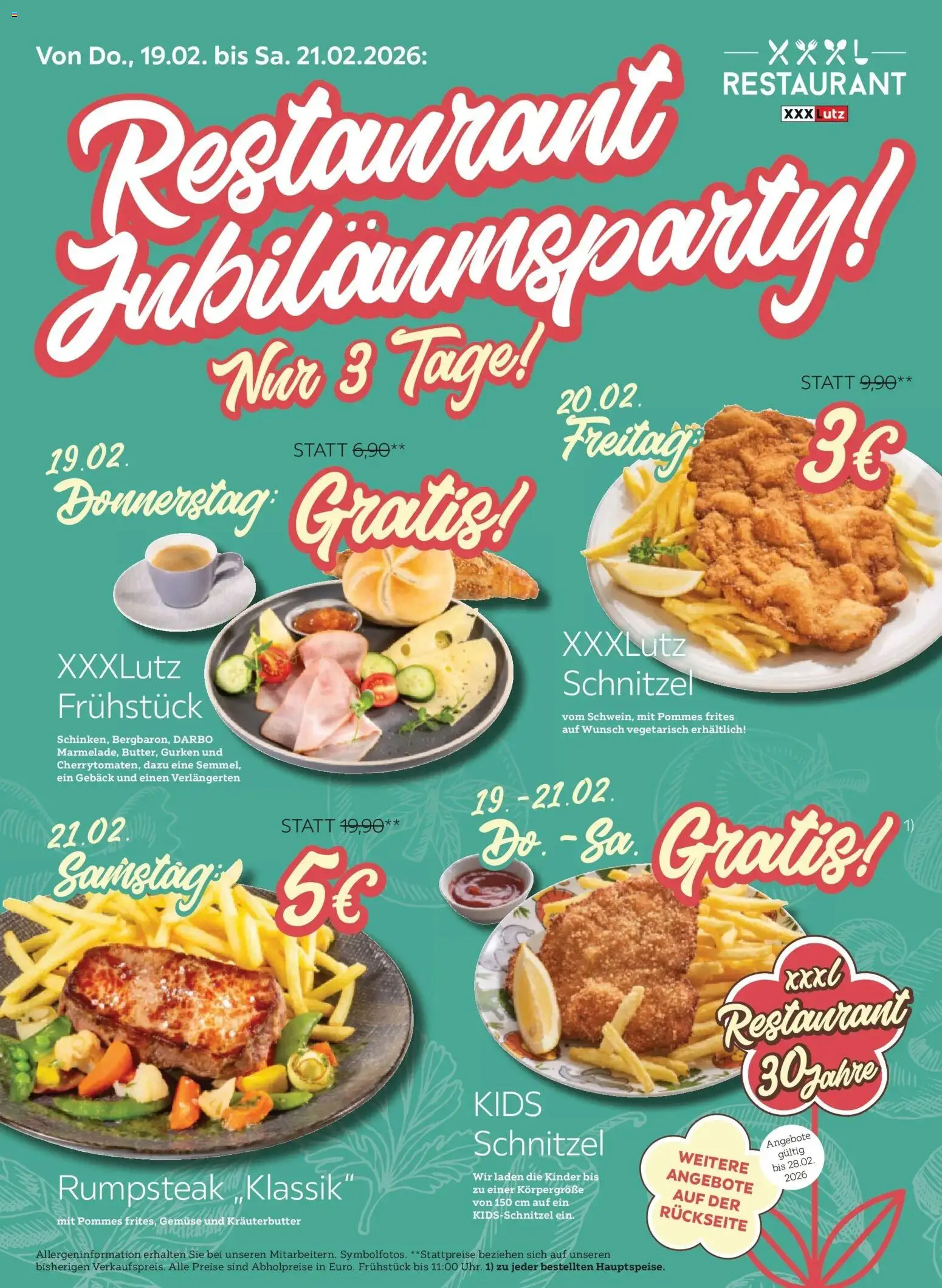 XXXLutz  Gutscheinblatt Resto gültig ab 19.02.2026 | Seite: 1 | Produkte: Gurken, Gemüse