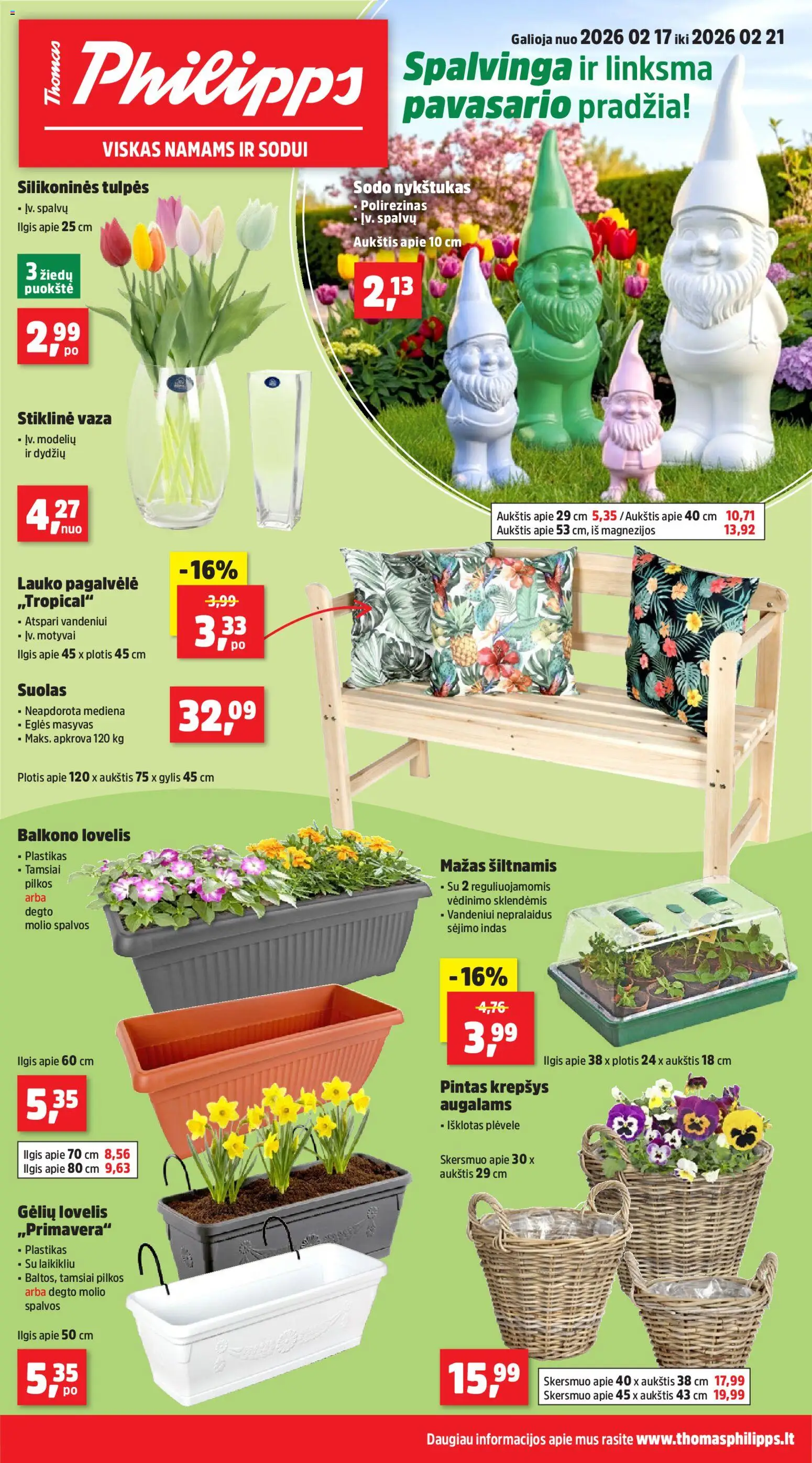 Thomas Philipps akcijos nuo 17.02.2026 | Puslapis: 1 | Prekių: Pagalvėlė, Krepšys, Vaza