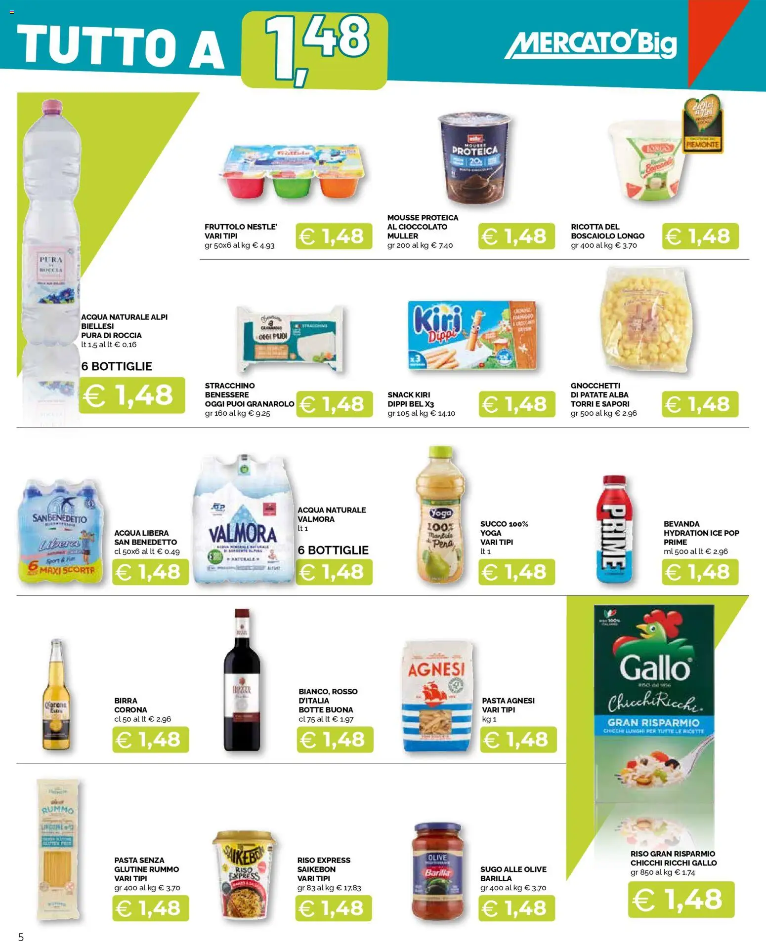 Volantino Mercatò del 23.04.2026 | Pagina: 5 | Prodotti: Birra, Riso, Stracchino, Ricotta