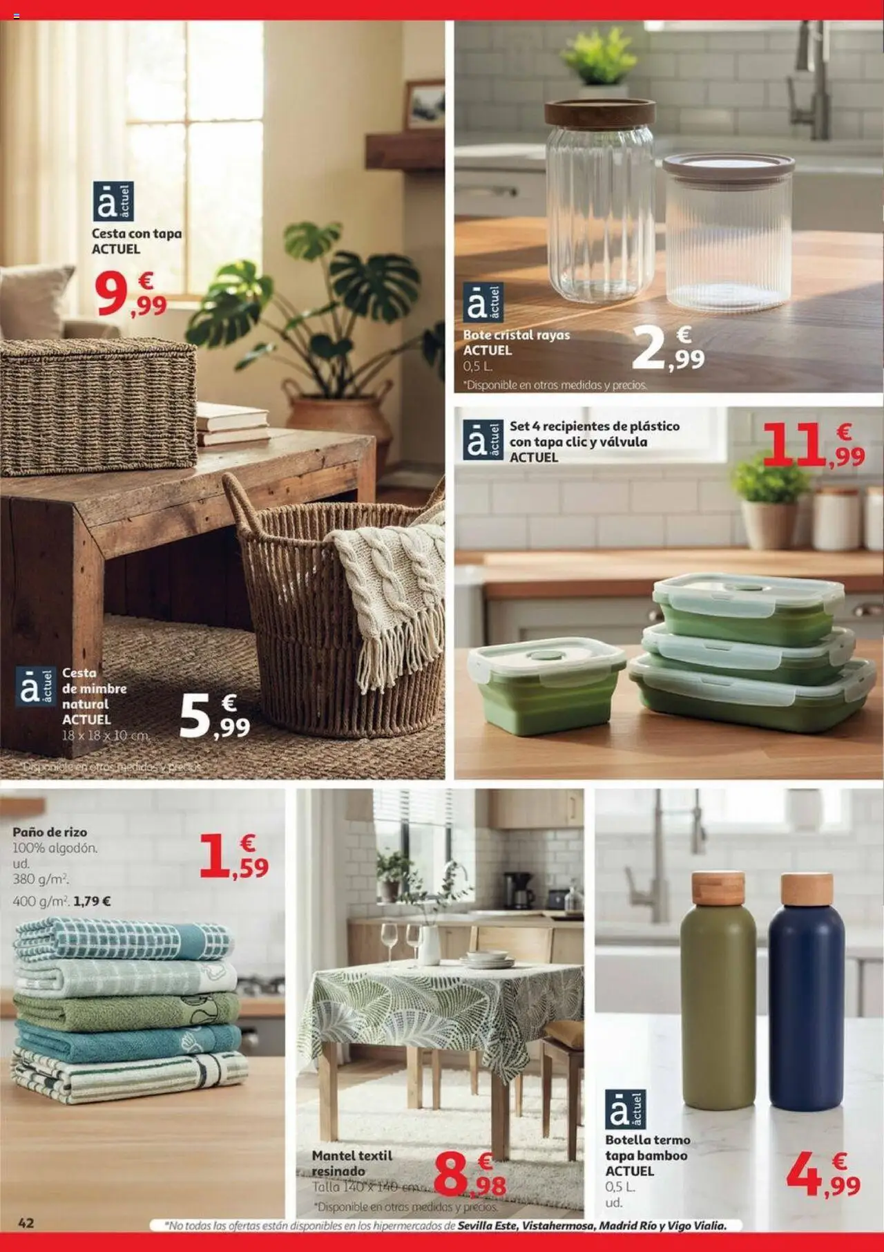 Alcampo - Canarias │ válido desde el 09.10.2025 | Página: 42 | Productos: Mantel, Cesta de mimbre, Cesta