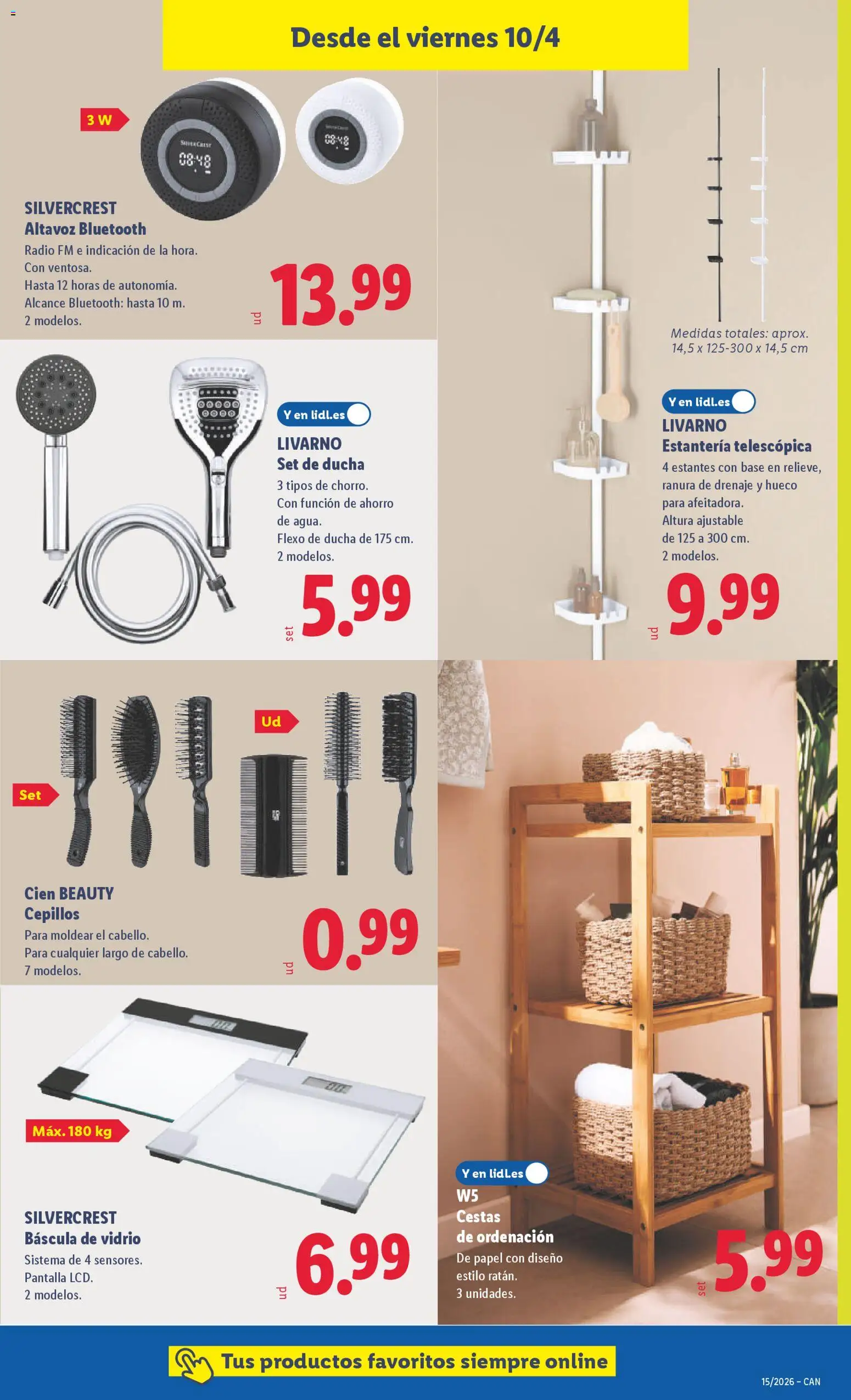 Lidl folleto de bazar │ válido desde el 06.04.2026 | Página: 15 | Productos: Radio, Altavoz, Ducha
