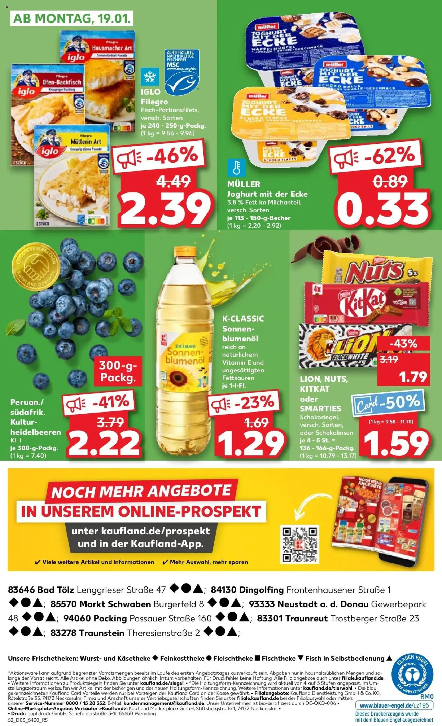 Kaufland prospekt Neustadt An Der Donau	 – gültig ab 15.01.2026 | Seite: 52 | Produkte: Joghurt, Iglo, Bad, Wurst