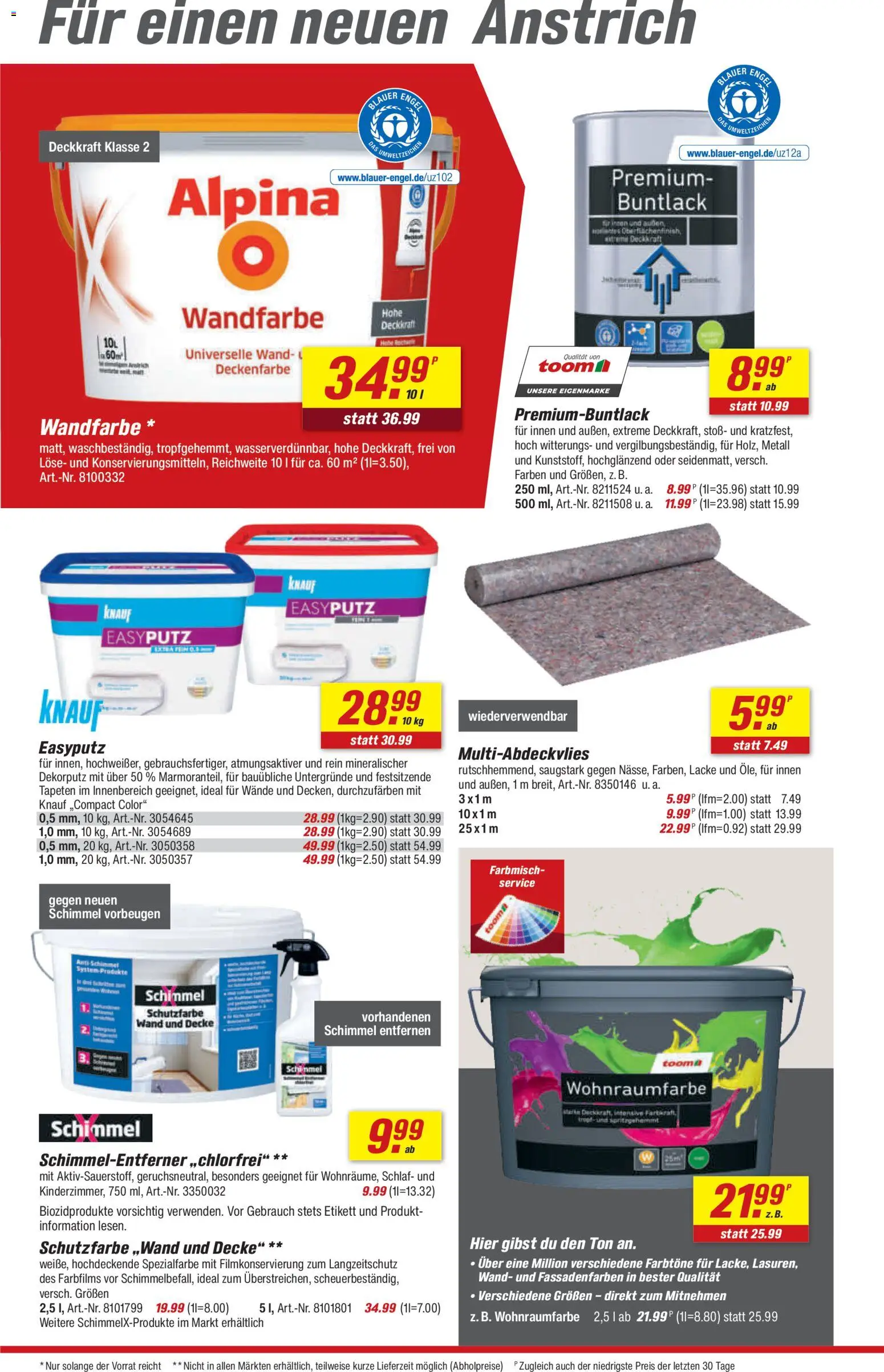 Toom Baumarkt Prospekt 	 – gültig ab 31.01.2026 | Seite: 6 | Produkte: Decke, Wandfarbe