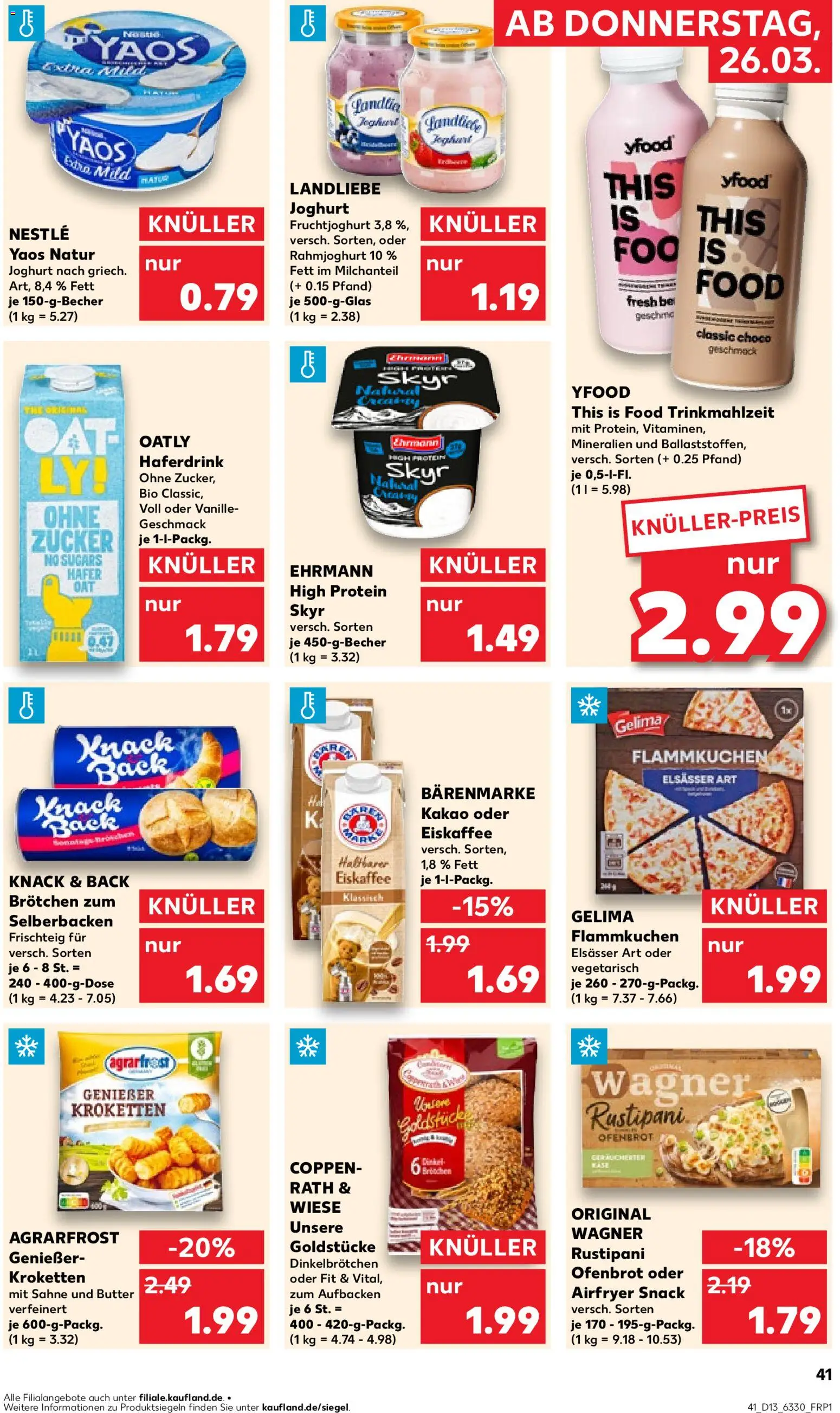Kaufland Prospekt Kiel	 – gültig ab 26.03.2026 | Seite: 41 | Produkte: Joghurt, Skyr, YFood, Zucker