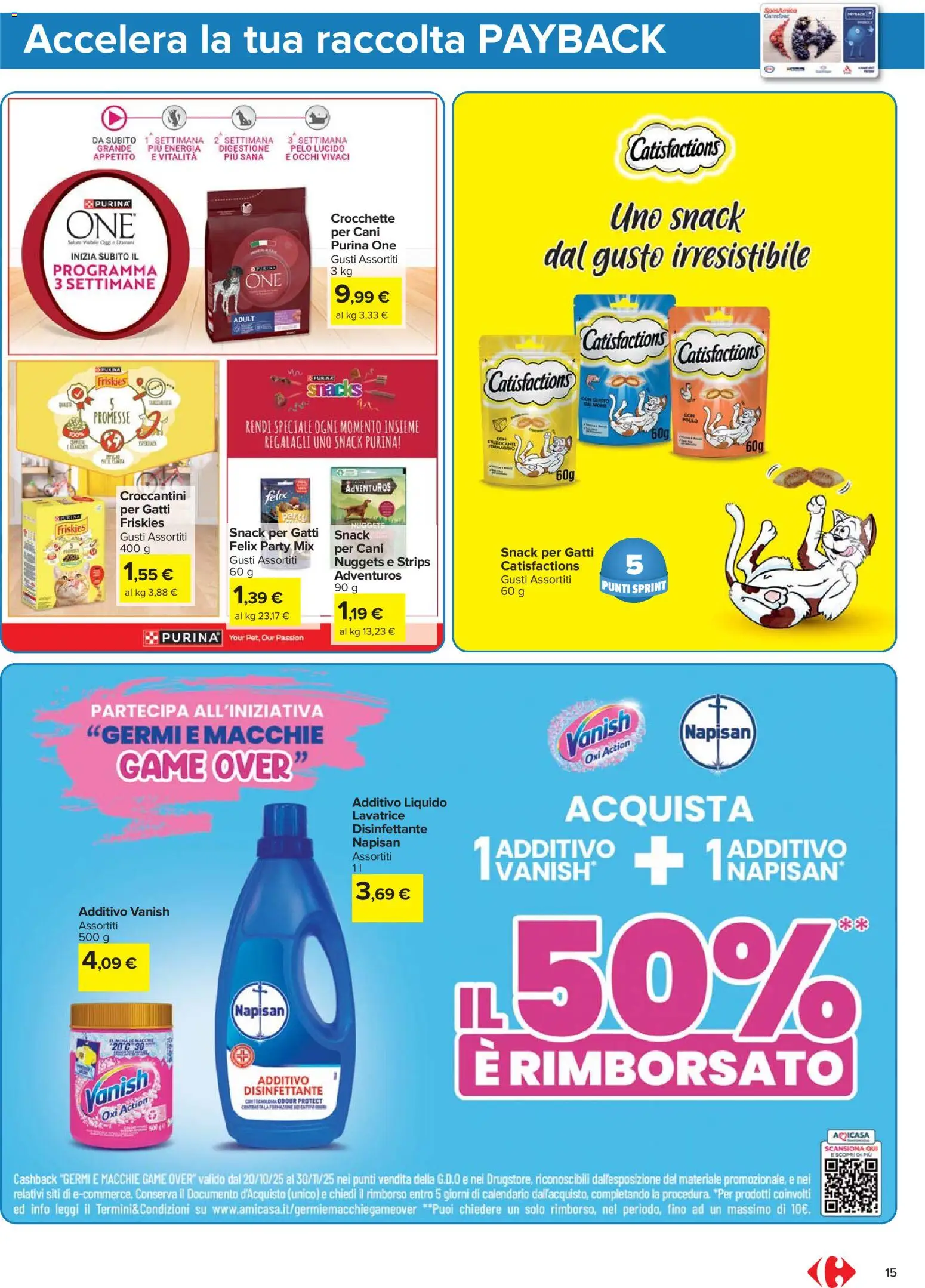 Volantino Carrefour del 04.11.2025 | Pagina: 15 | Prodotti: Pollo, Nuggets, Crocchette, Lavatrice