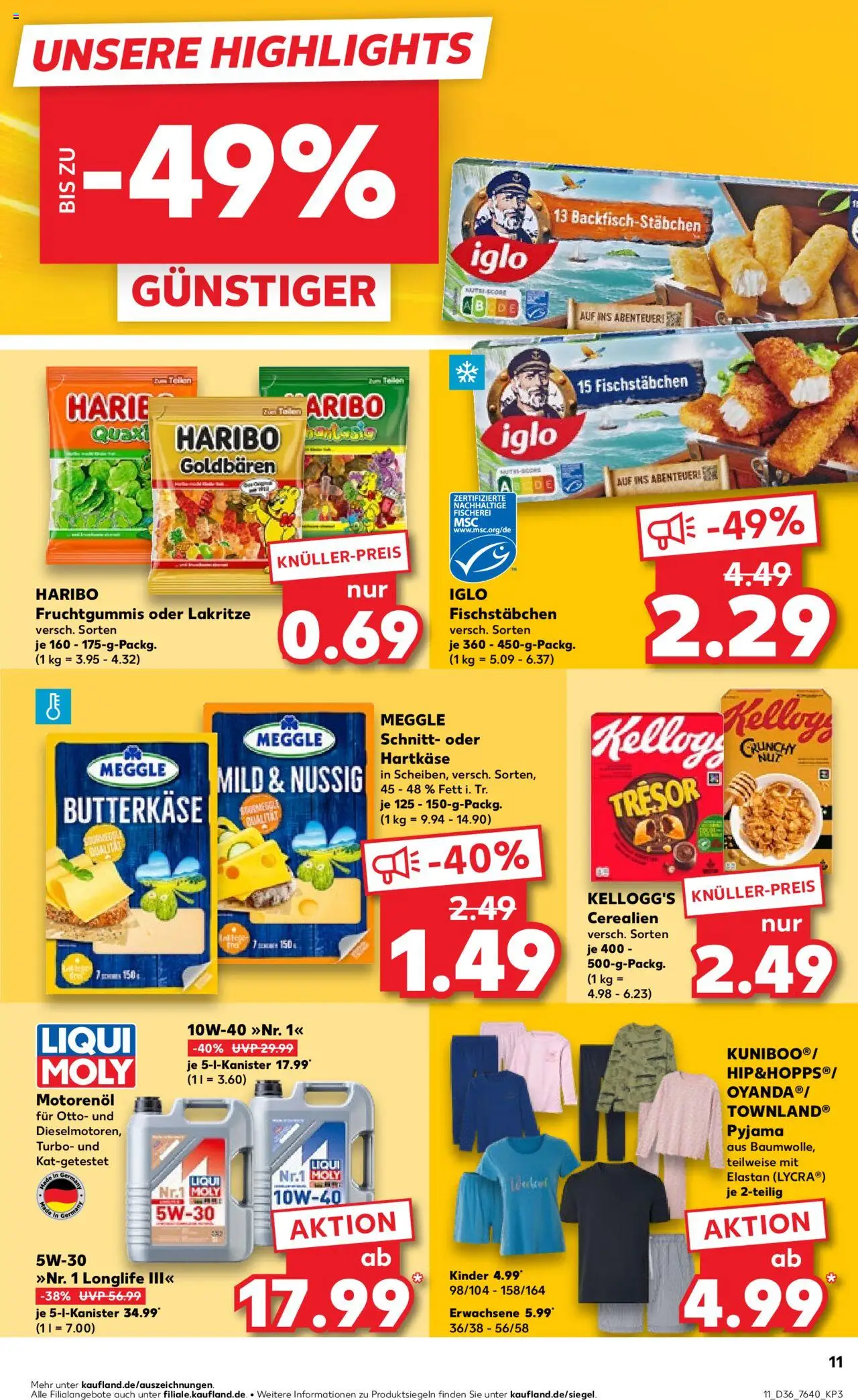 Kaufland prospekt Bremen	 - gültig ab dem 04.09.2025 | Seite: 11 | Produkte: Haribo, Iglo, Kellogg's, Pyjama